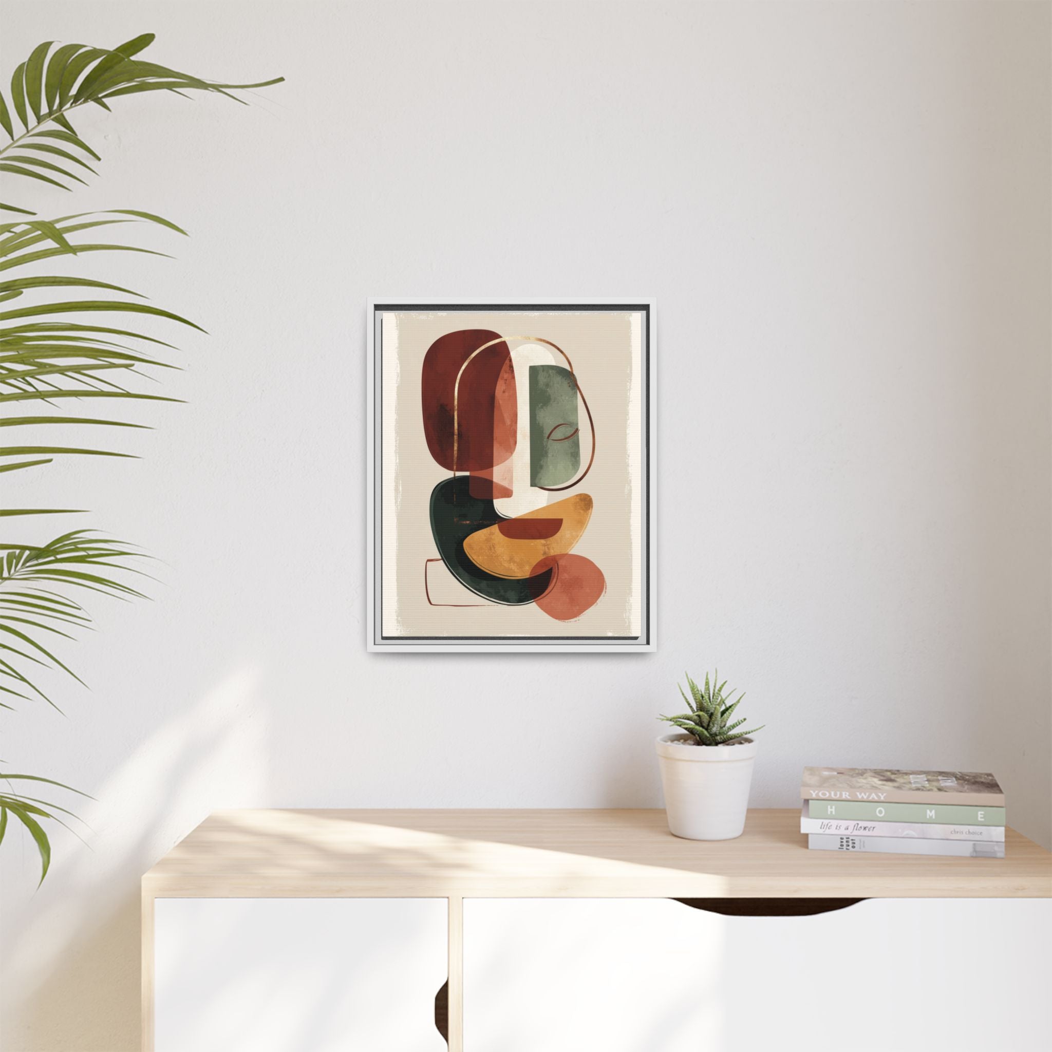 Layered Geometries: Mid-Century Modern Composition, Organic Abstract Design, Translucent Intersecting Shapes   |   Custom Orders Accepted