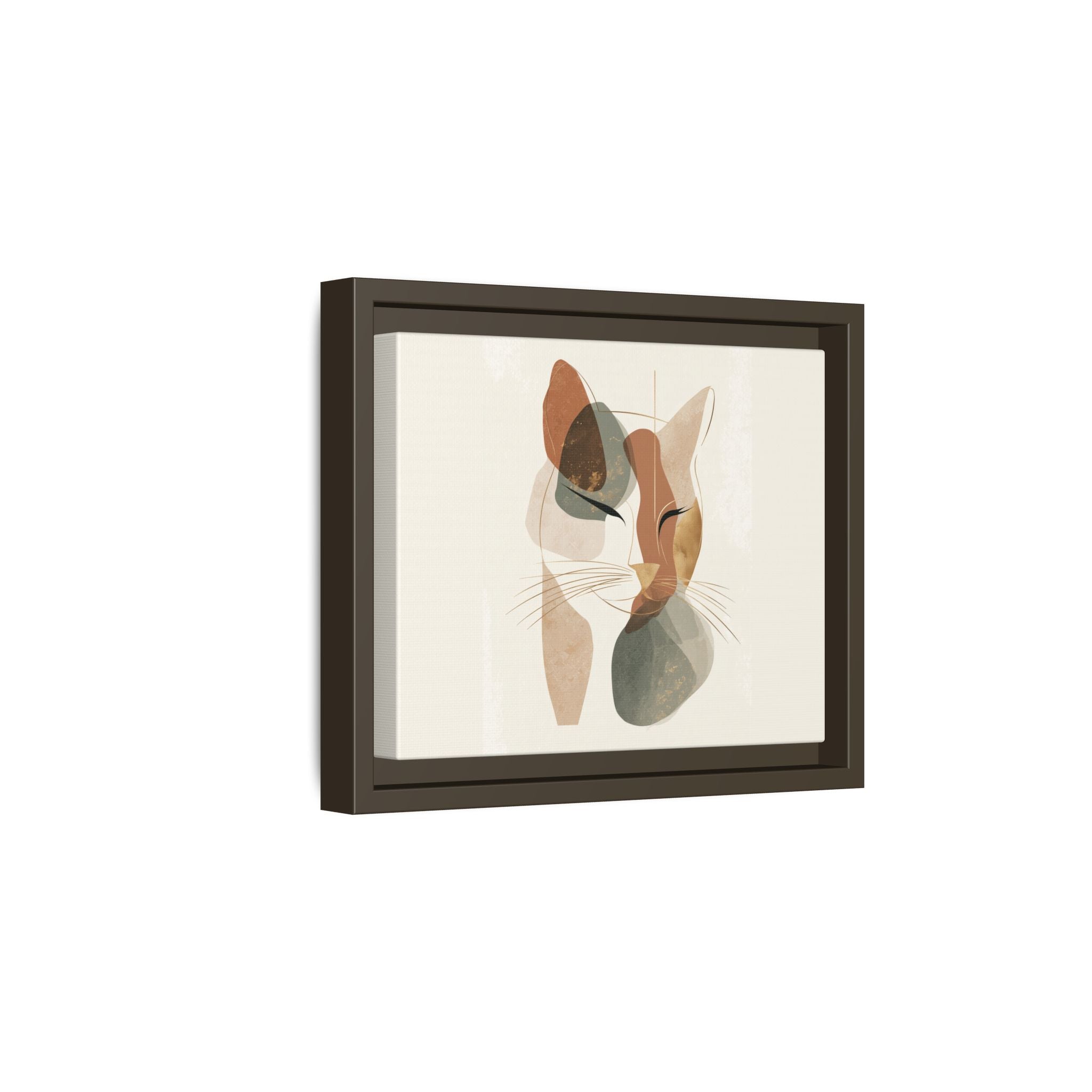 Feline Geometry: Abstract Cat Portrait, Minimalist Earth Tones   |  Personalized & Custom Orders Available