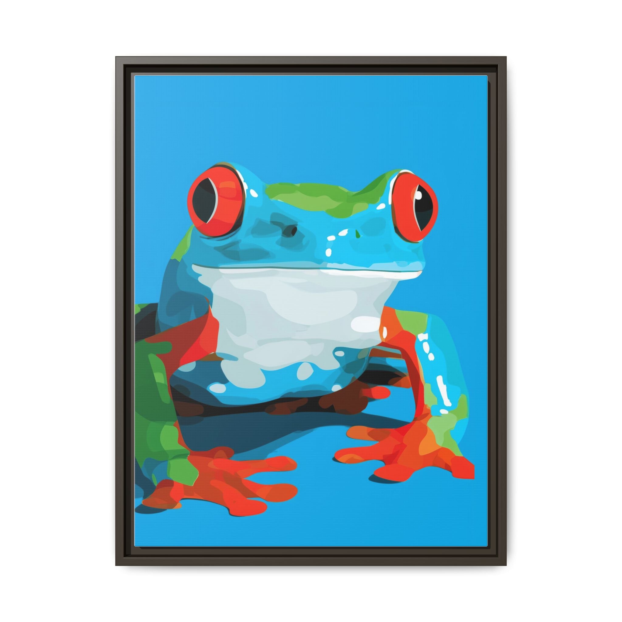 Amphibian Geometry: Red-Eyed Tree Frog Portrait, Pop Art Digital Illustration   |    Custom Orders Available