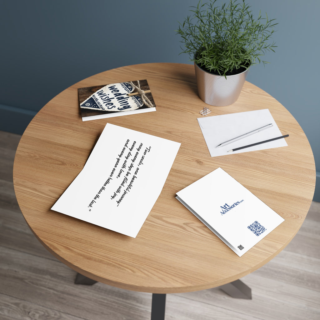 Wedding Wishes Greeting Card — Rustic Heart Wedding Card for Newlyweds