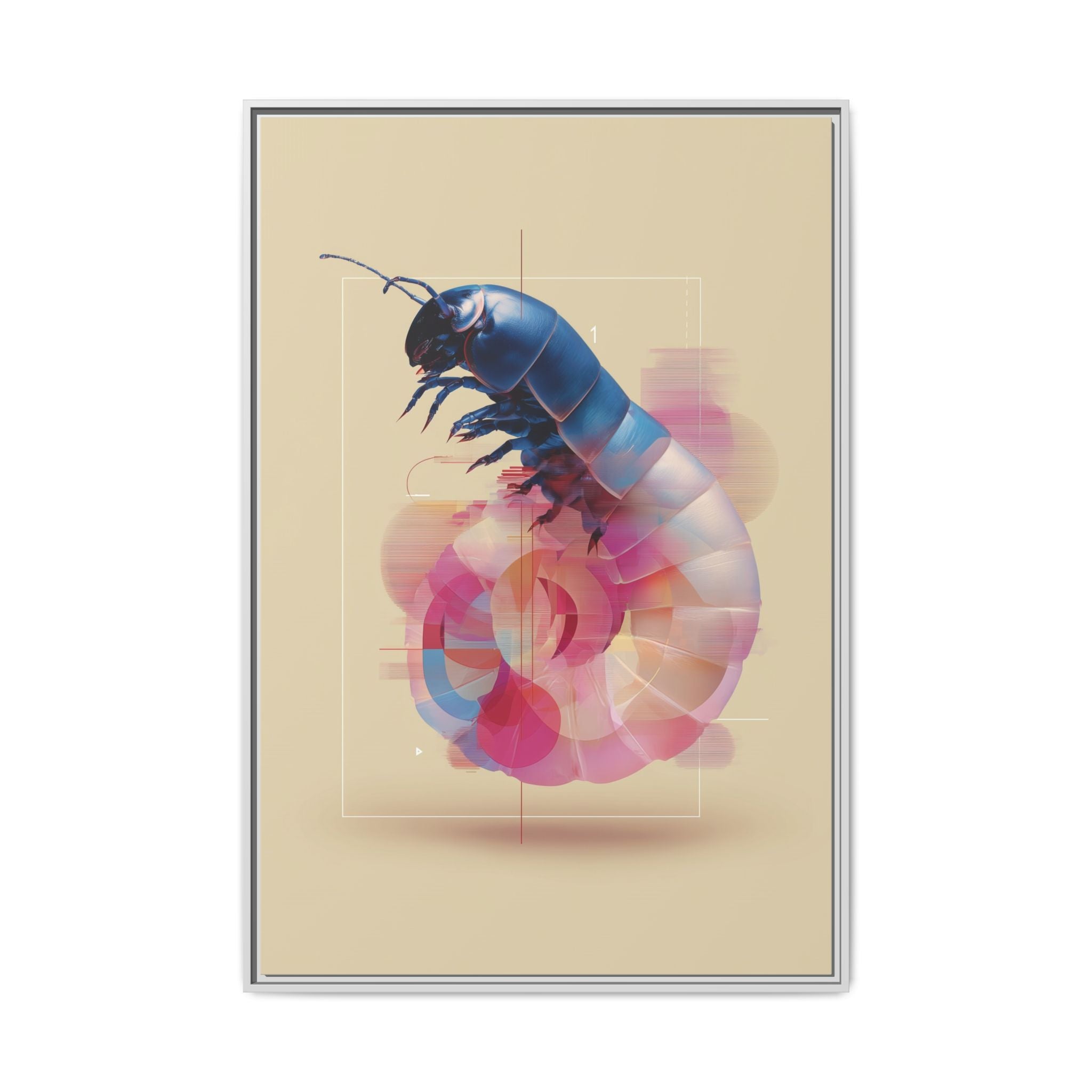 Exoskeleton Enigma: Digital Glitch Isopod, Metallic Crustacean Portrait   |  Personalized & Custom Orders Available