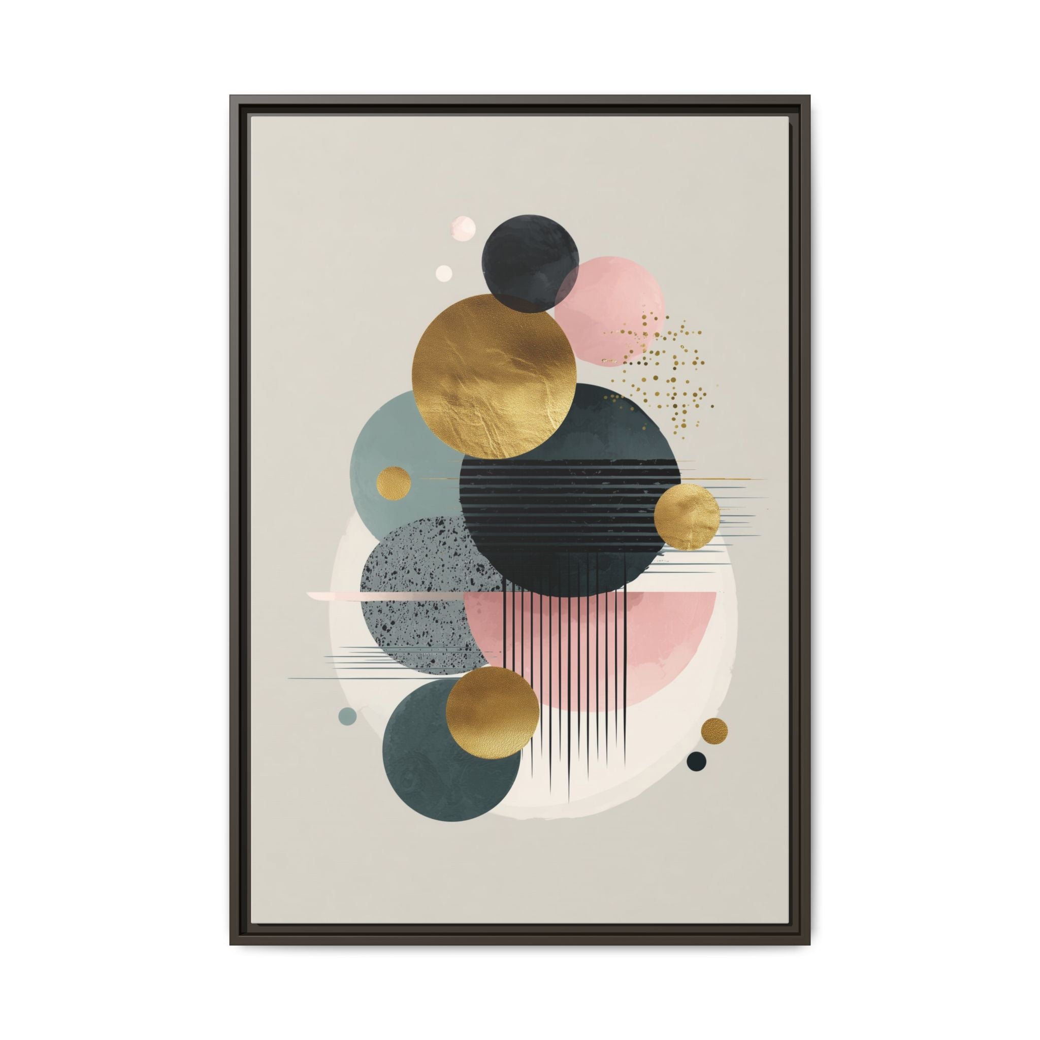 Geometric Harmony: Intersecting Circles, Mid-Century Modern Design, Abstract Metallic Composition   |   Custom Orders Accepted