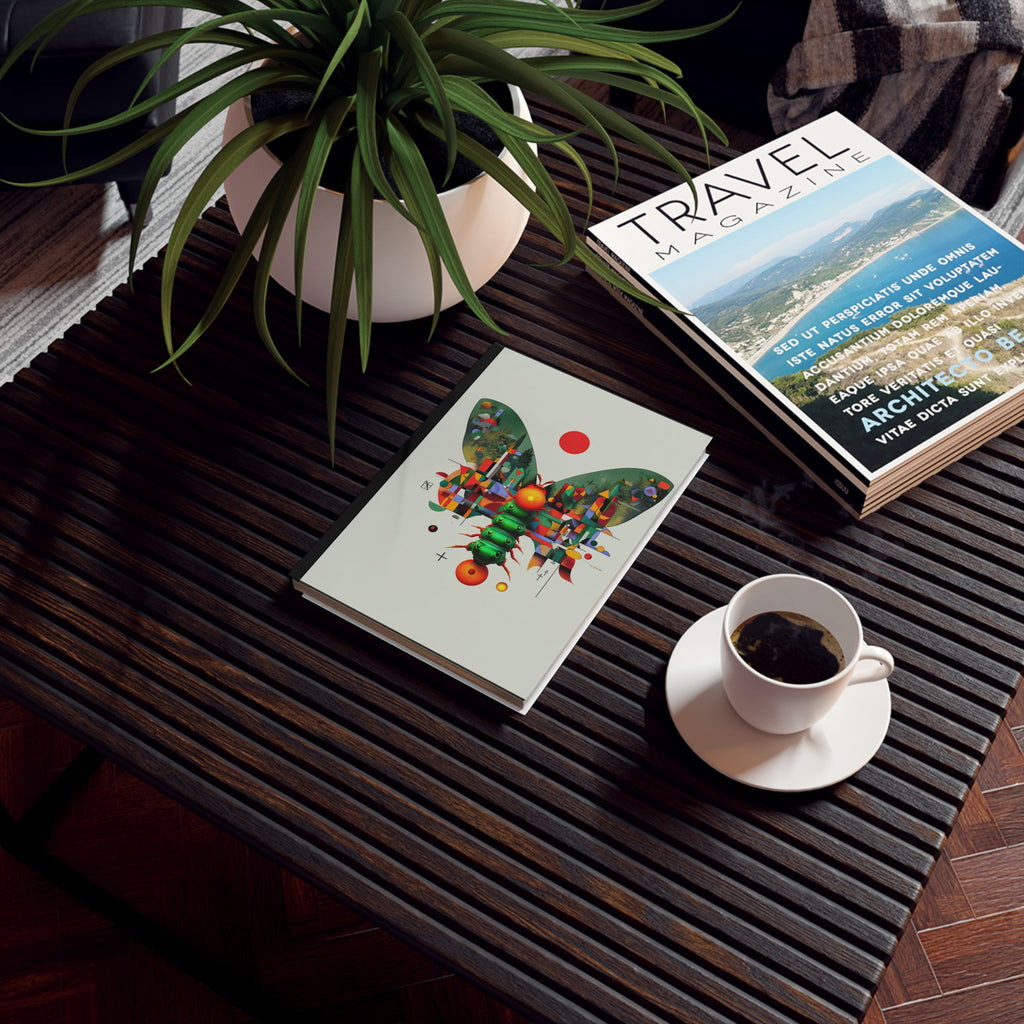 Geometric Butterfly Metamorphosis: Digital Cubist Insect Art, Surreal Nature Landscape Personalized Journal   |