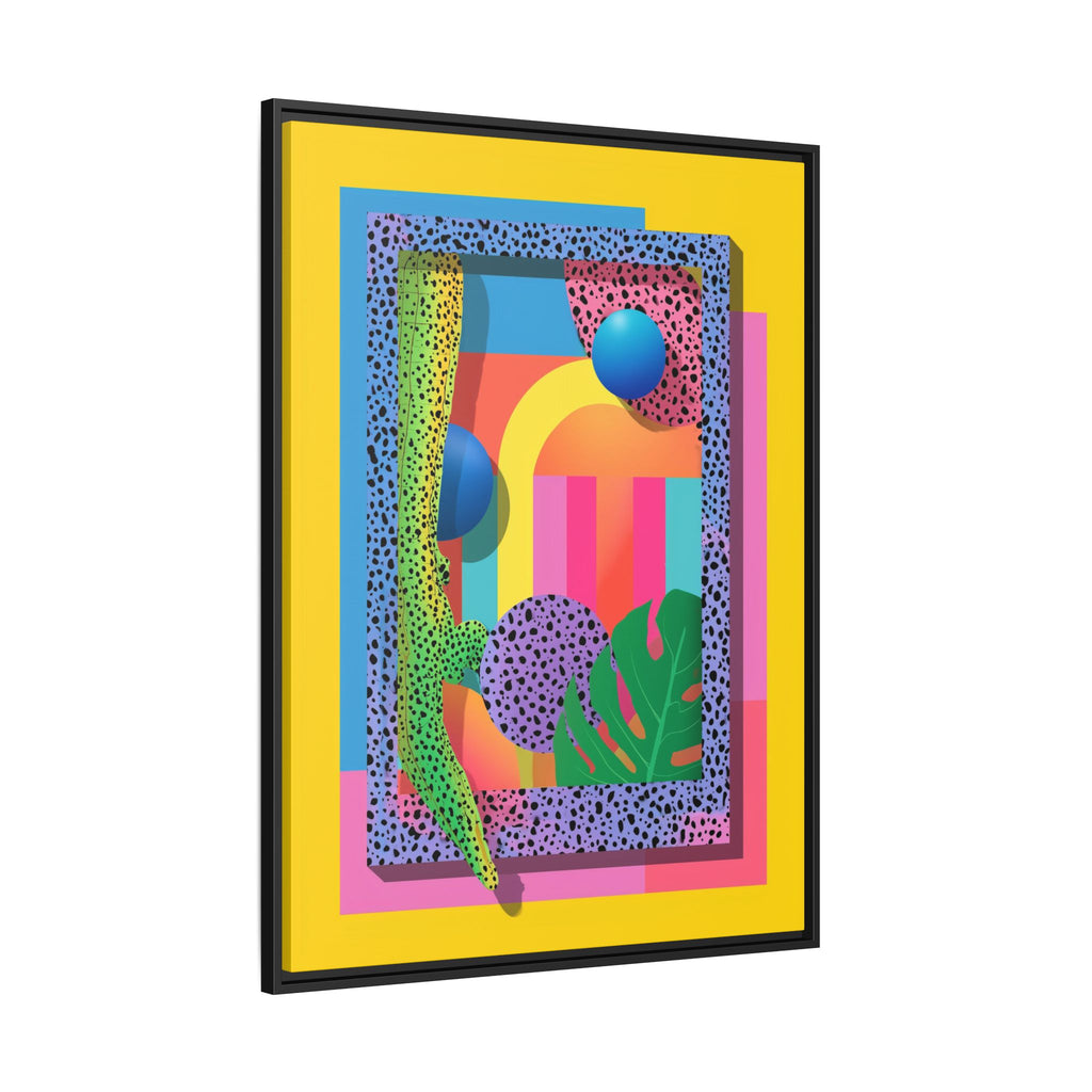 Geometric Rhythms: Abstract Layers of Color, Dimensional Shapes and Tropical Elements, Vibrant Modern Art Composition   |   Custom Orders