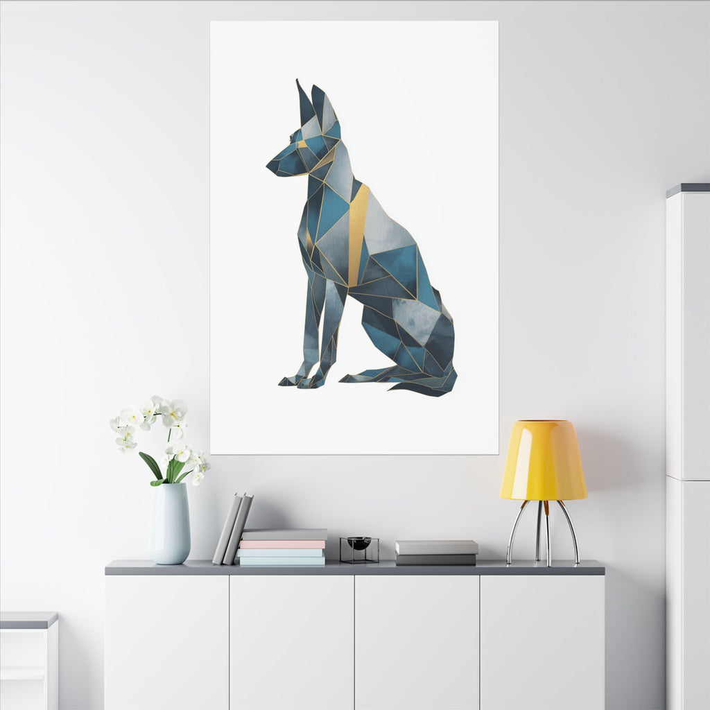 Crystalline Canine: Geometric Dog Portrait, Digital Art Polygon Style, Modern Architectural Animal Design   |  Personalized & Custom Orders