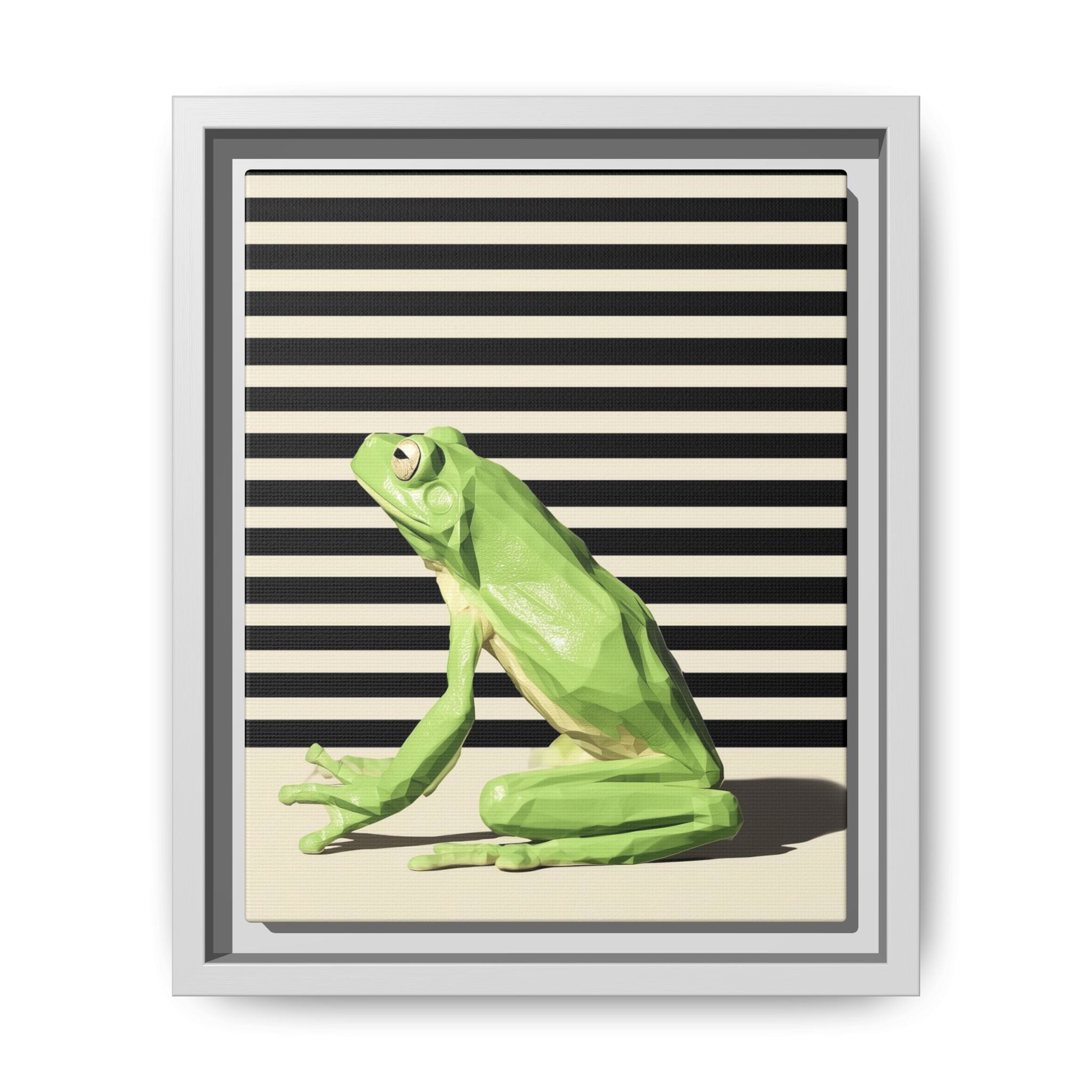 Geometric Frog Framed Print : Low-Poly Amphibian Design, Contemporary Minimalist Art   |  Personalized & Custom Orders Available