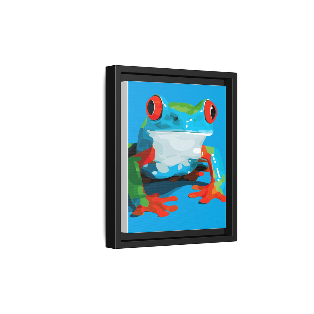 Red-Eyed Green Tree Frog Framed Print : Graphic Design, Pop Art Amphibian Portrait   |  Personalized & Custom Orders Available