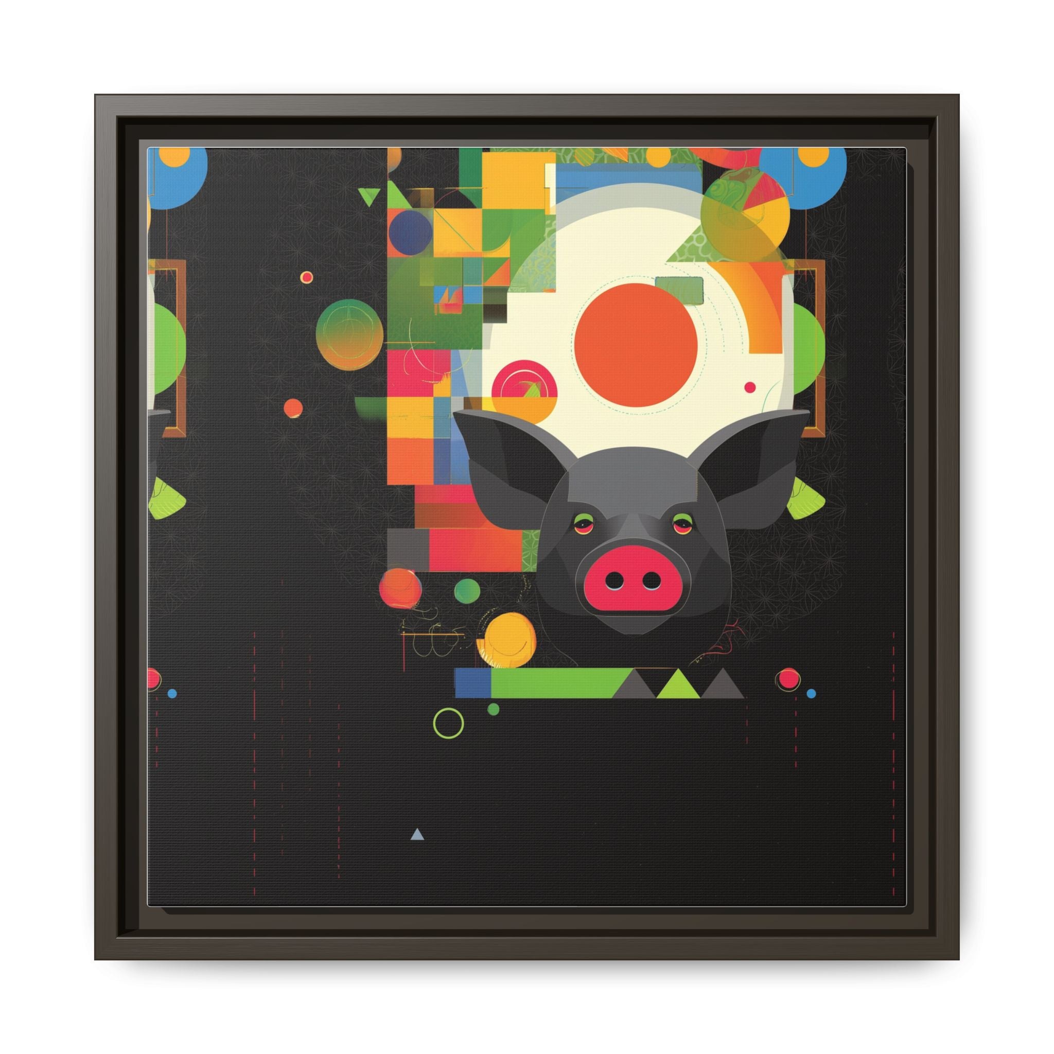 Prismatic Porcine: Geometric Digital Art, Cubist Pop Pig Portrait   |  Personalized & Custom Orders Available