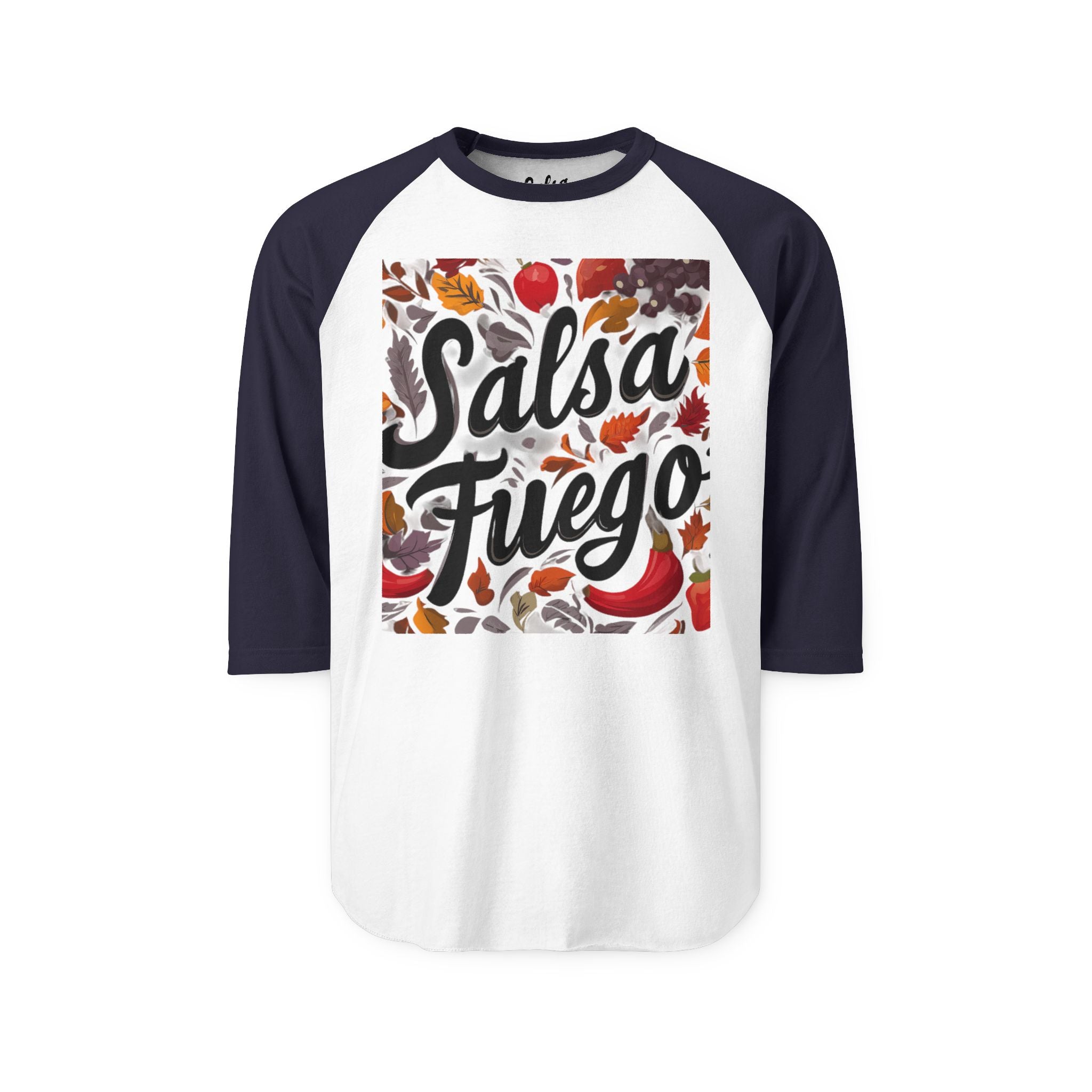 Salsa Fuego Raglan Shirt — Spicy Salsa Dancing Basebell Style Tshirt Tee