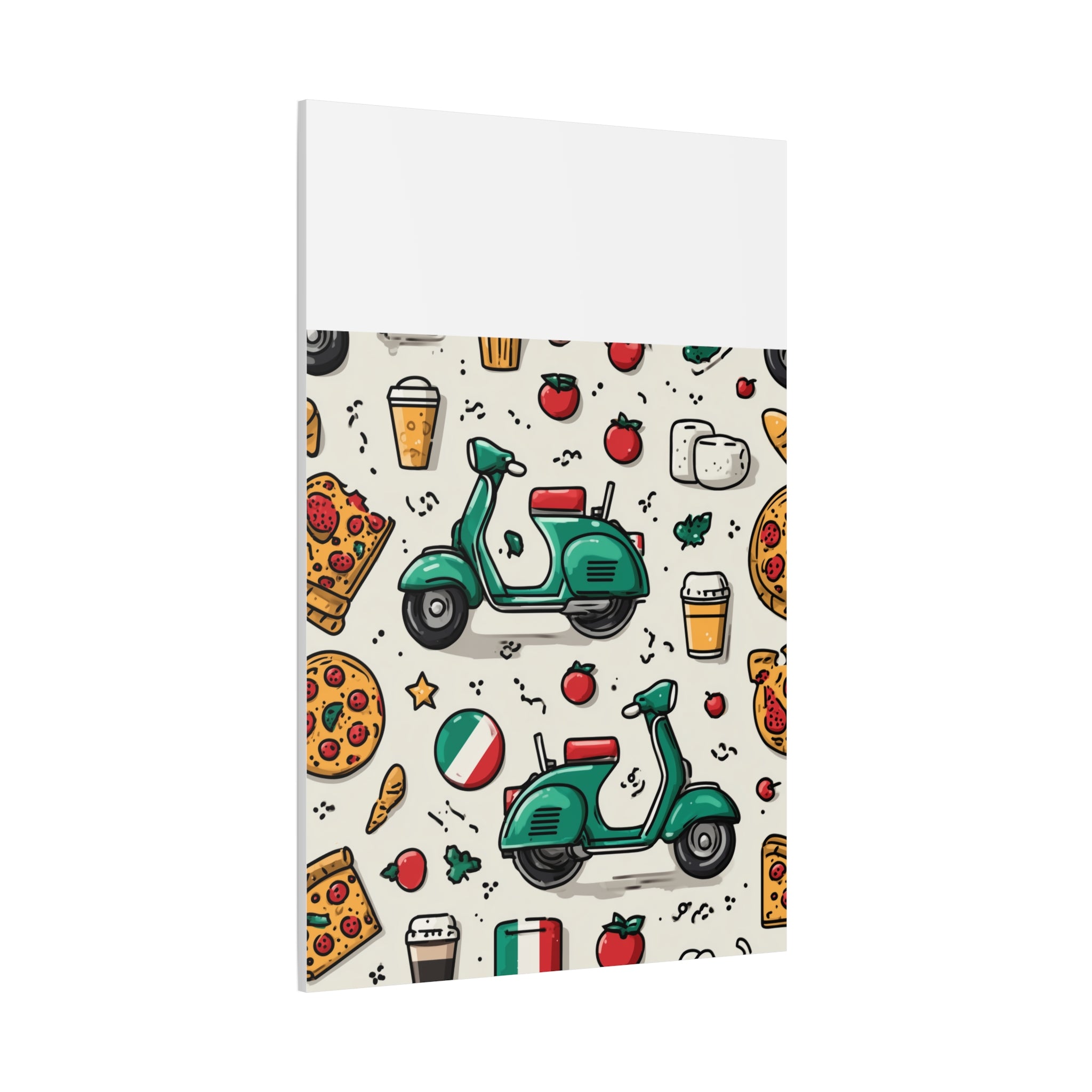 Vibrant Travel Nostalgia Canvas Art, Scooter Decor, Foodie Wall Art, Fun Home Decor, Gift for Adventurers, Kitchen Wall Hanging