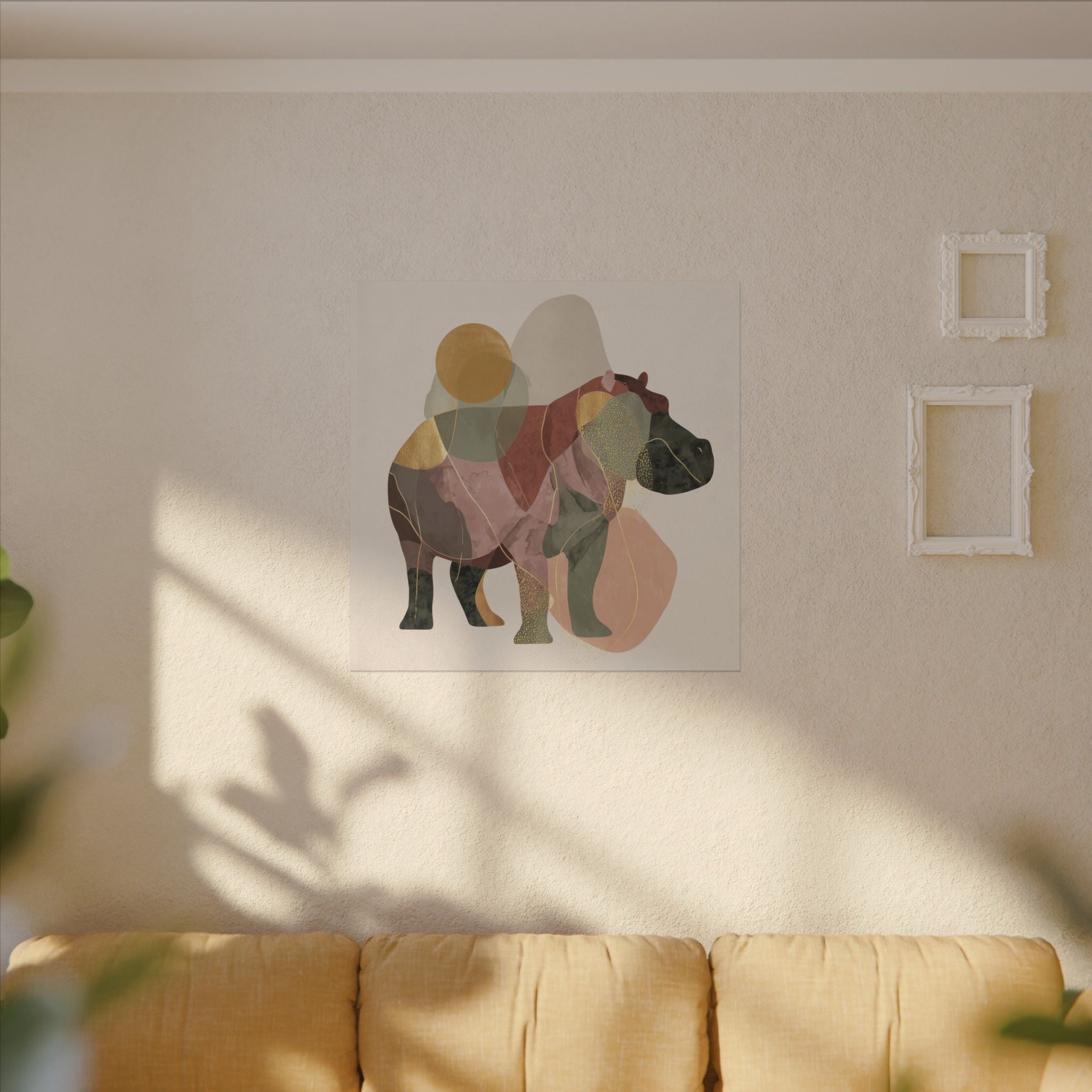 Geometric Hippo: Abstract Animal Art, Minimalist Pastel Composition   |    Custom Orders Available