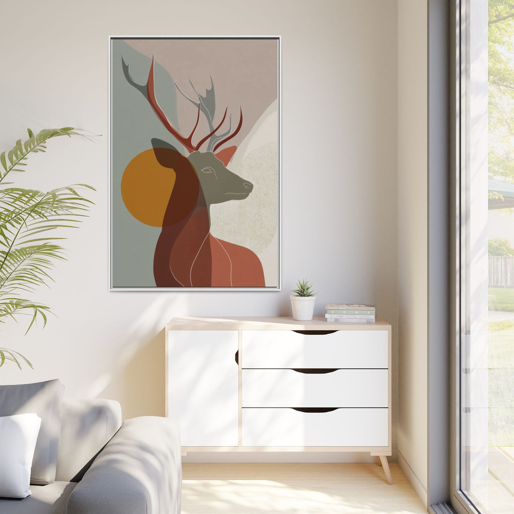 Rustic Reverie Framed Print : Minimalist Deer Profile, Contemporary Graphic Art Print   |  Personalized & Custom Orders Available