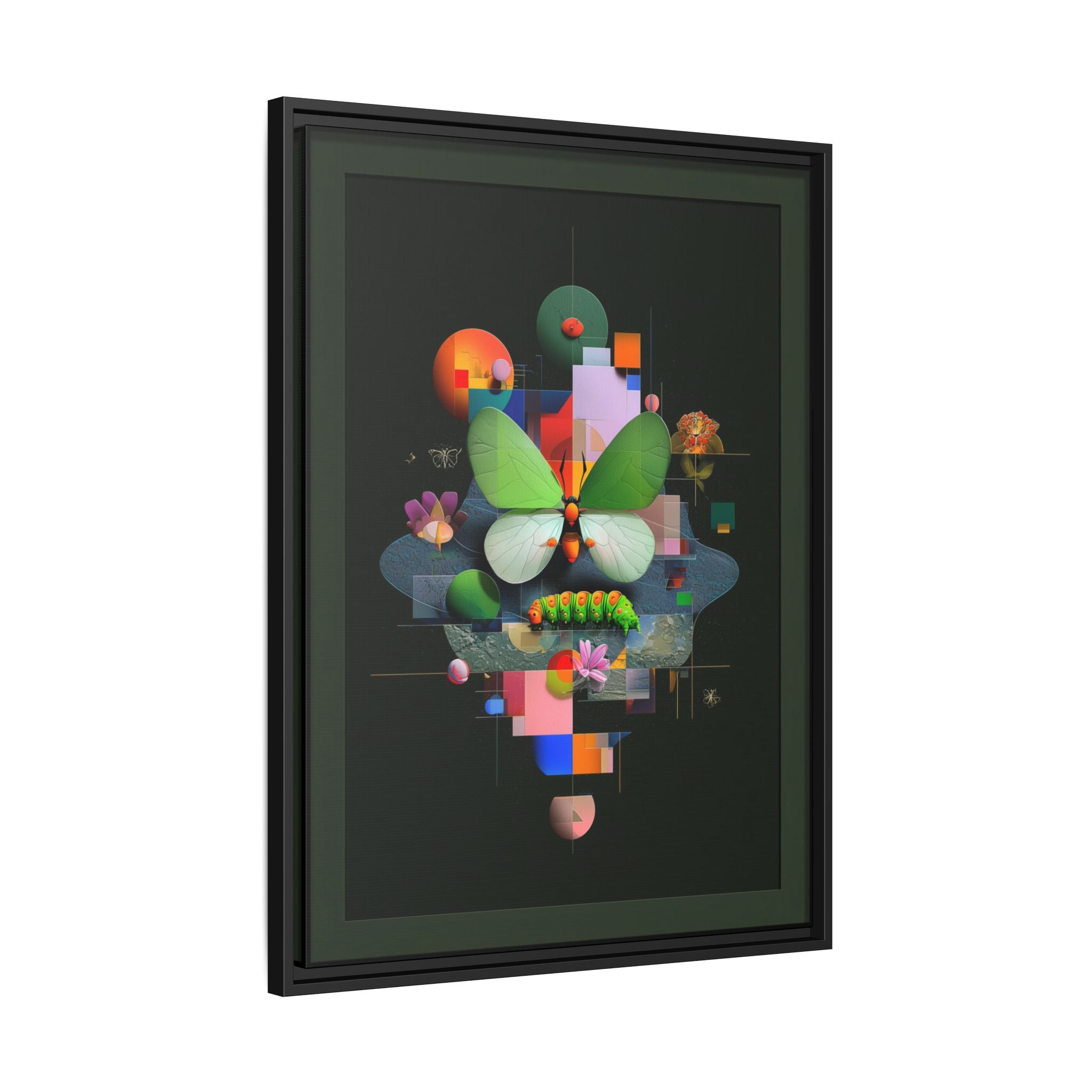 Metamorphosis Geometry Framed Print : Digital Nature Synthesis, Butterfly Abstraction   |  Personalized & Custom Orders Available