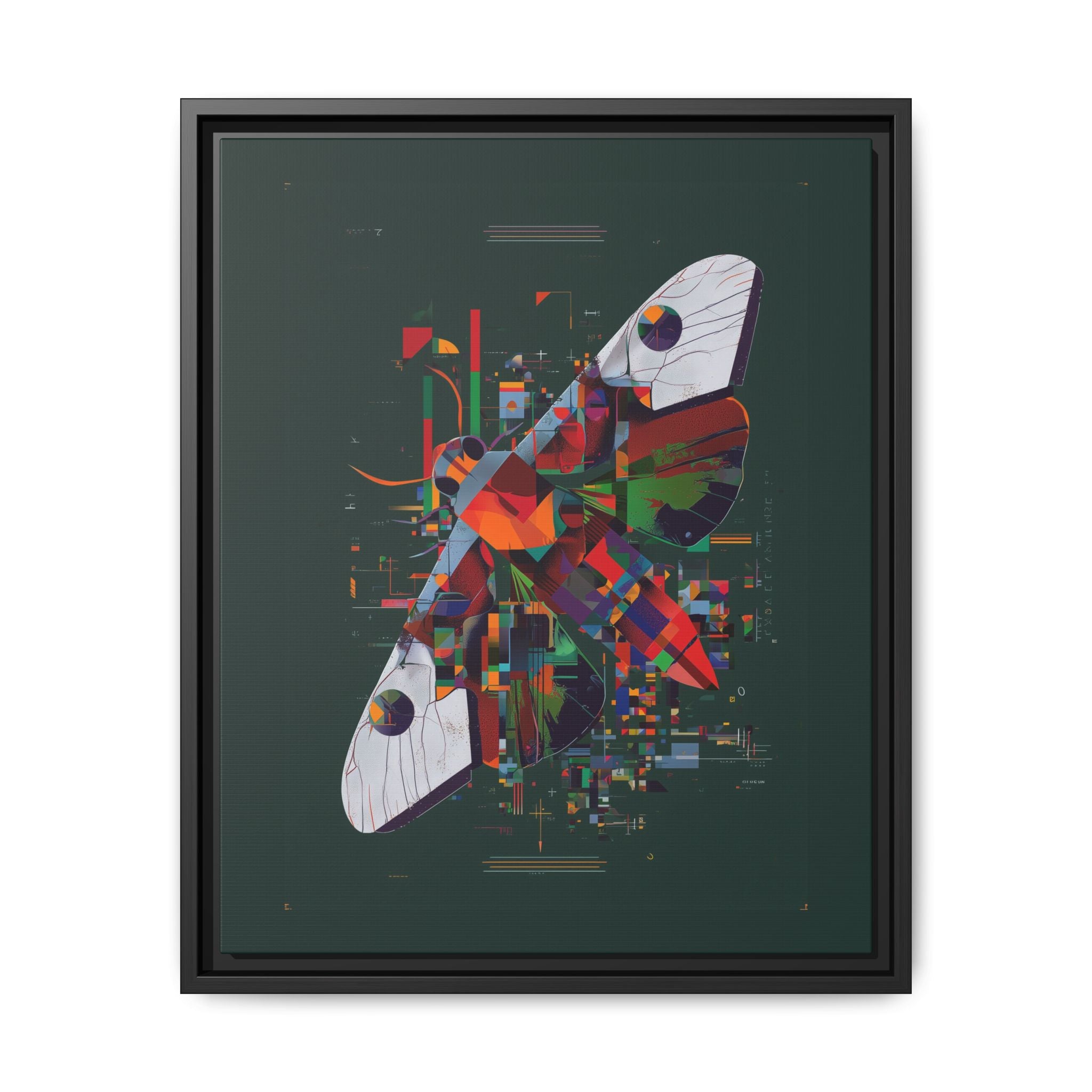 Digital Metamorphosis Framed Print: Geometric Butterfly Abstrac, Cubist Technological   |  Personalized & Custom Orders Available