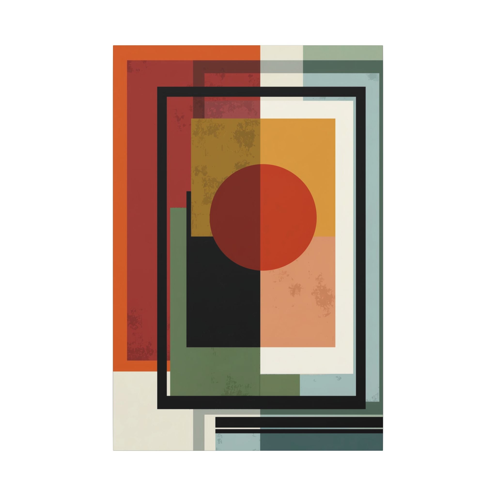 Geometric Harmony: Bauhaus Inspired Design, Mid-Century Modern Composition, Abstract Rectangular Layers   |   Custom Orders Accepted