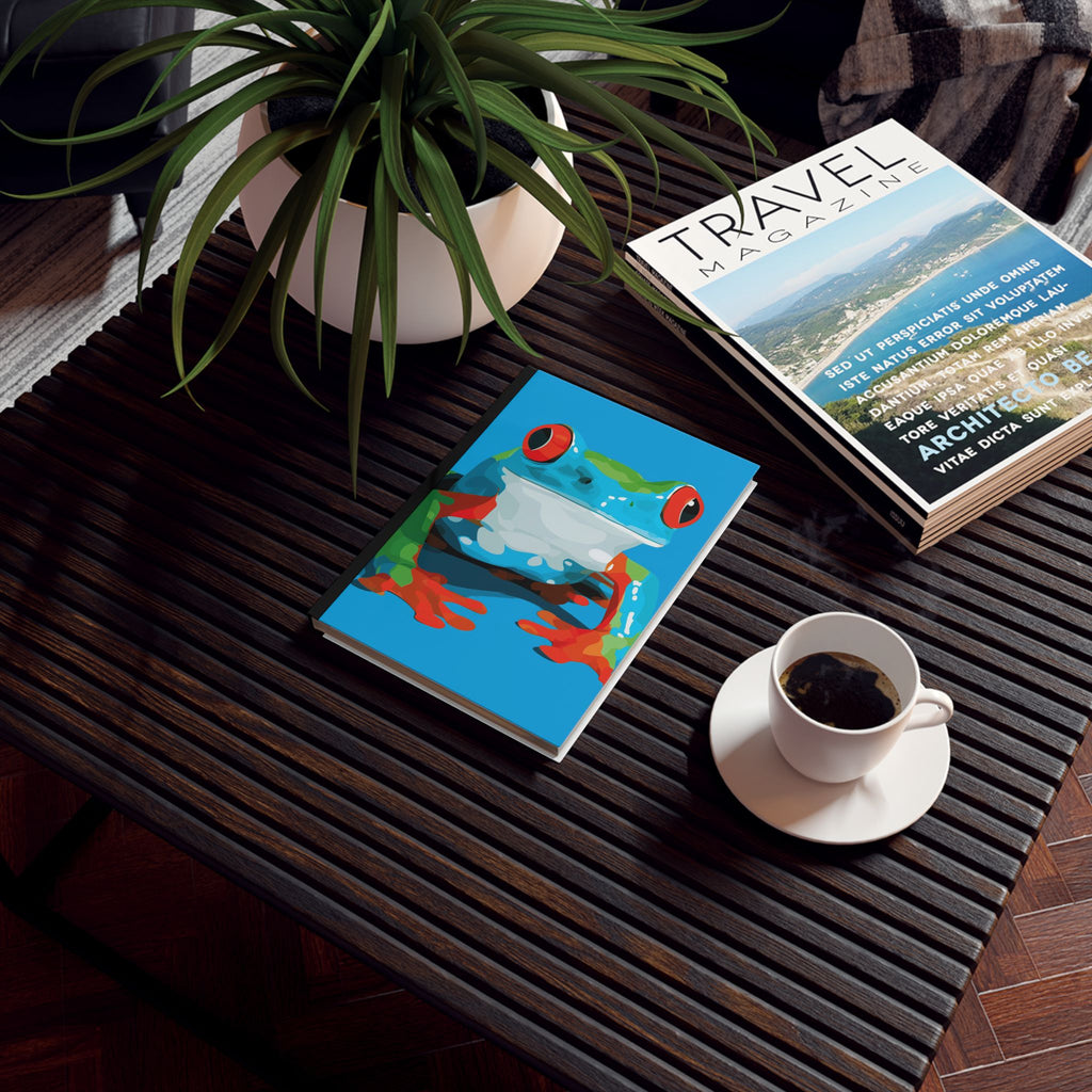 Personalized Frog Journal: Geometric Tree Frog Portrait, Pop Art Nature Study Personalized Journal   |