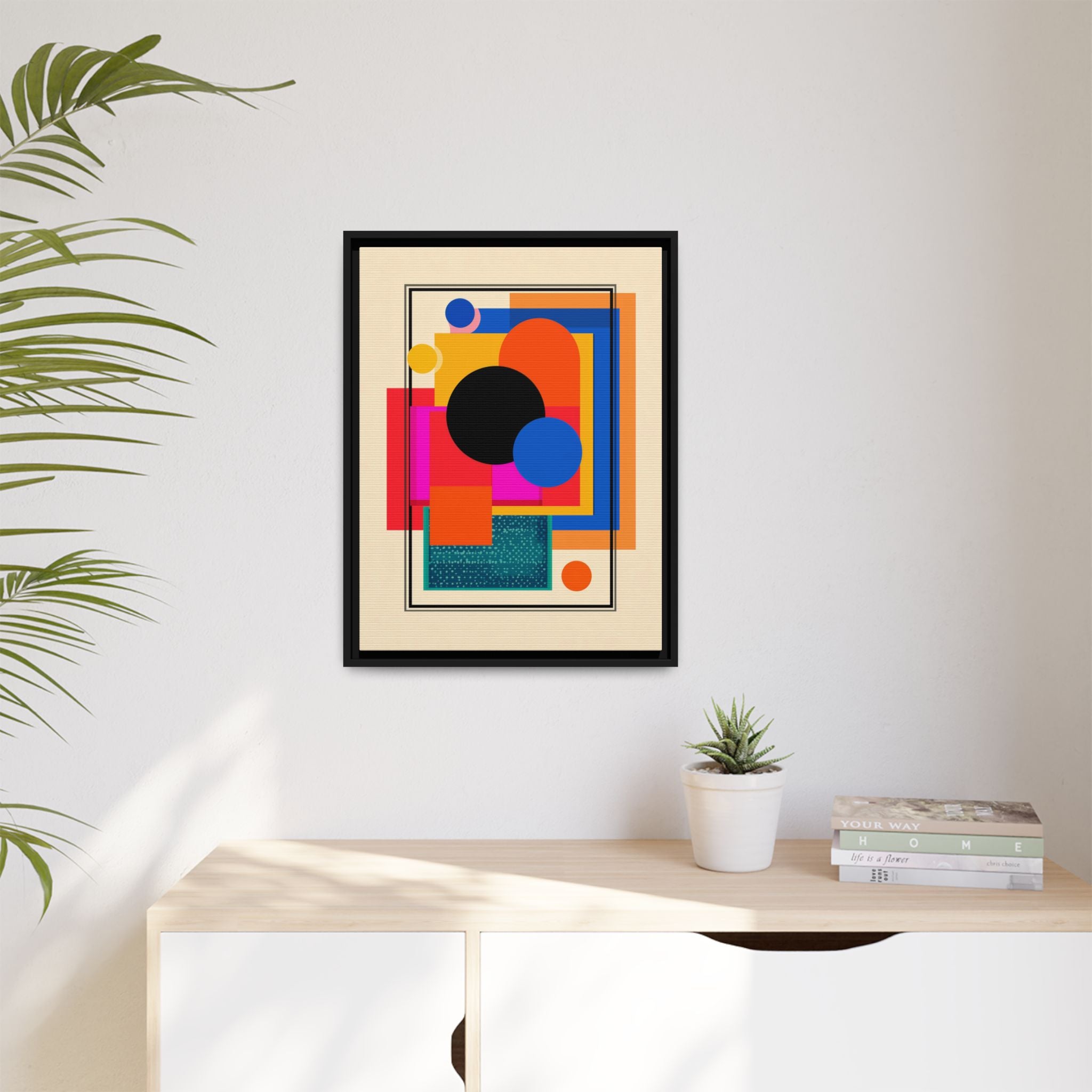 Geometric Harmony: Abstract Color Blocks, Mid-Century Modern Design, Minimalist Art Composition   |   Custom Orders Accepted
