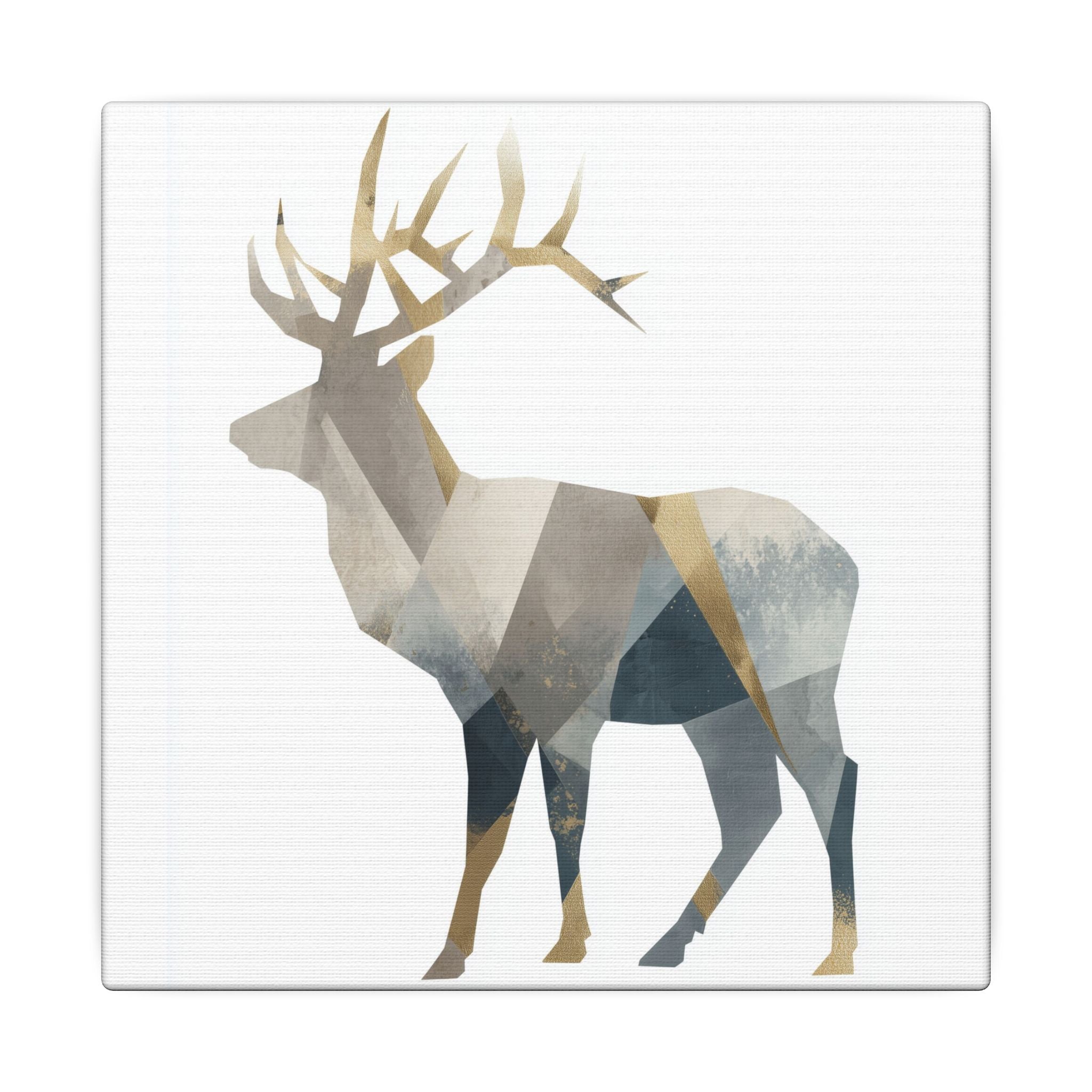 Geometric Stag: Modern Wildlife Art, Digital Graphic Design, Abstract Deer Portrait   |  Personalized & Custom Orders Available