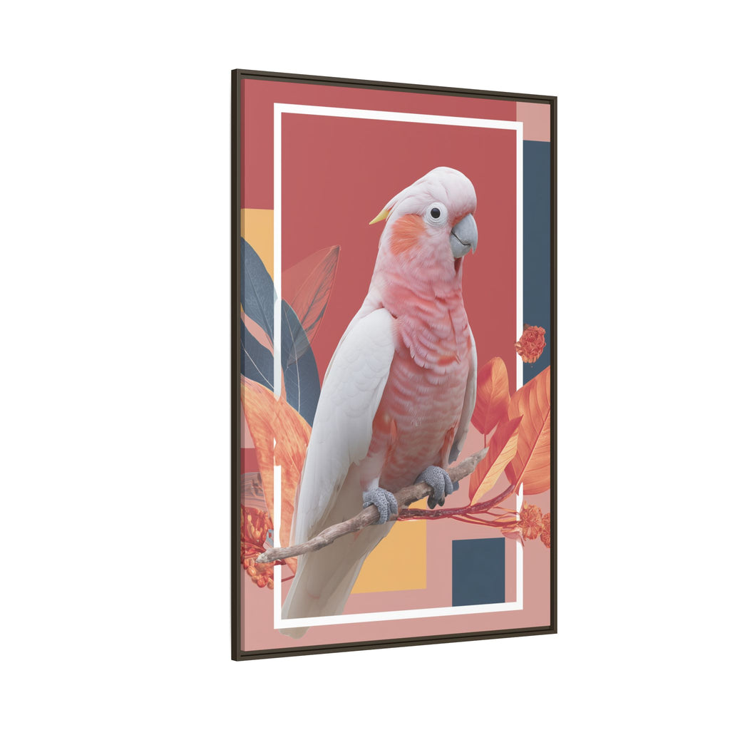 Framed Print: Cockatoo in Contemporary Geometric Style, Modern Avian Art Collection   |  Personalized & Custom Orders Available