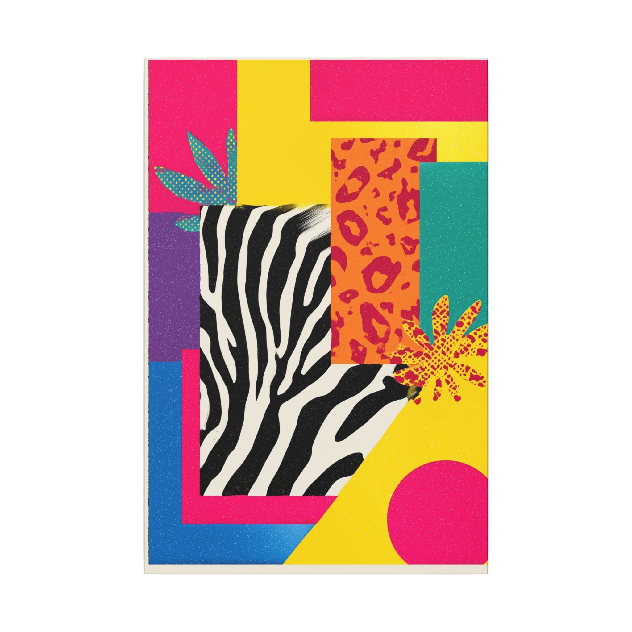 Pop Geometry: Zebra Leopard Fusion, Geometric Color Block, Modern Abstract Design   |   Custom Orders Accepted