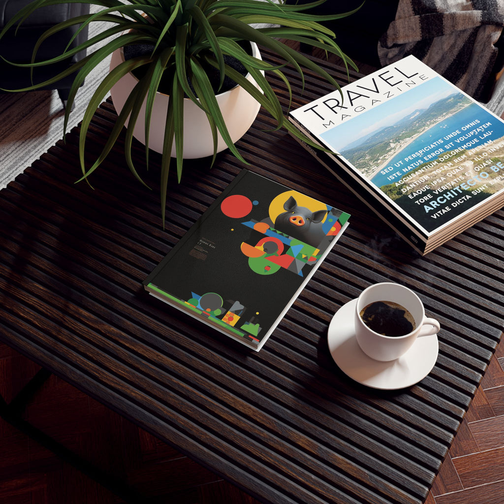 Personalized Chromatic Pig Journal : Geometric Pop Art Design, Abstract Digital Illustration Personalized Journal   |