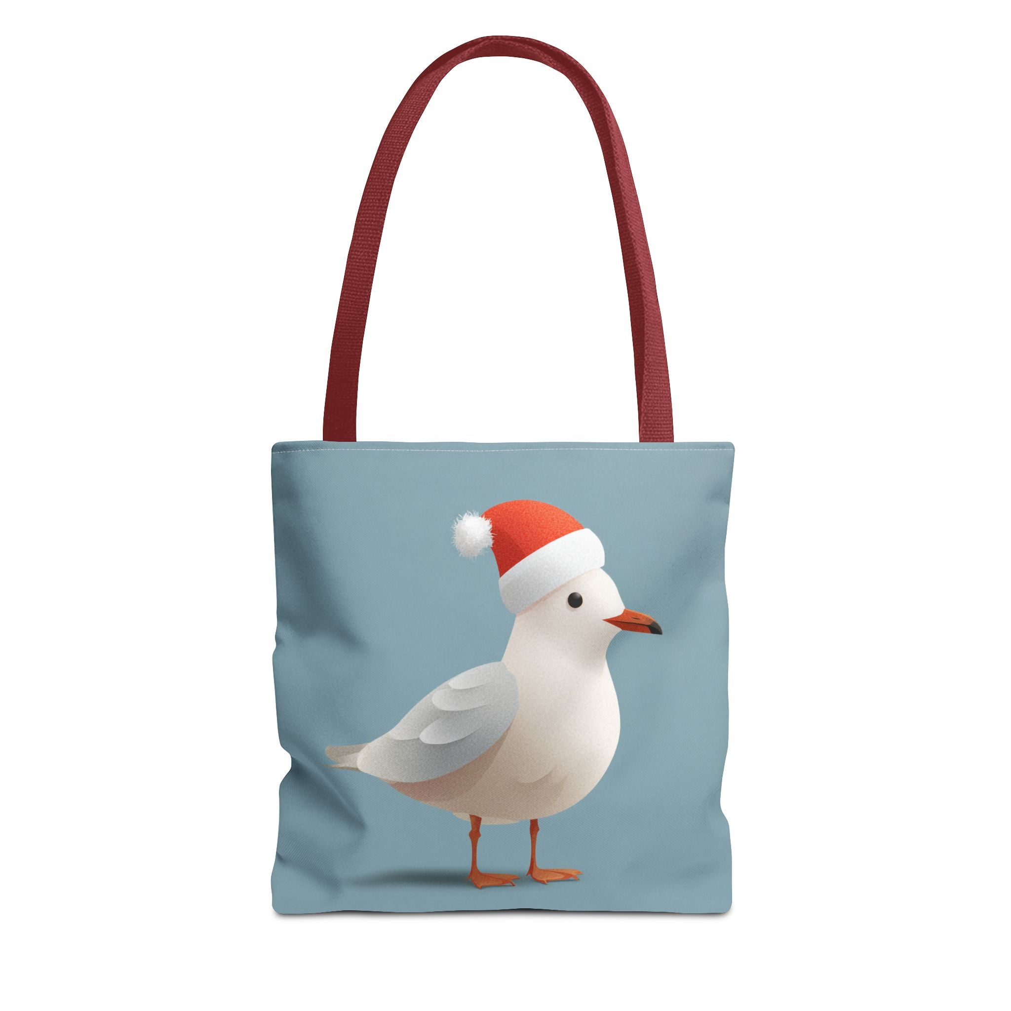 Christmas Seagull Tote Bag, Holiday Shopping Bag, Eco-Friendly Gift Bag, Cute Coastal Accessories, Winter Tote for Bird Lovers
