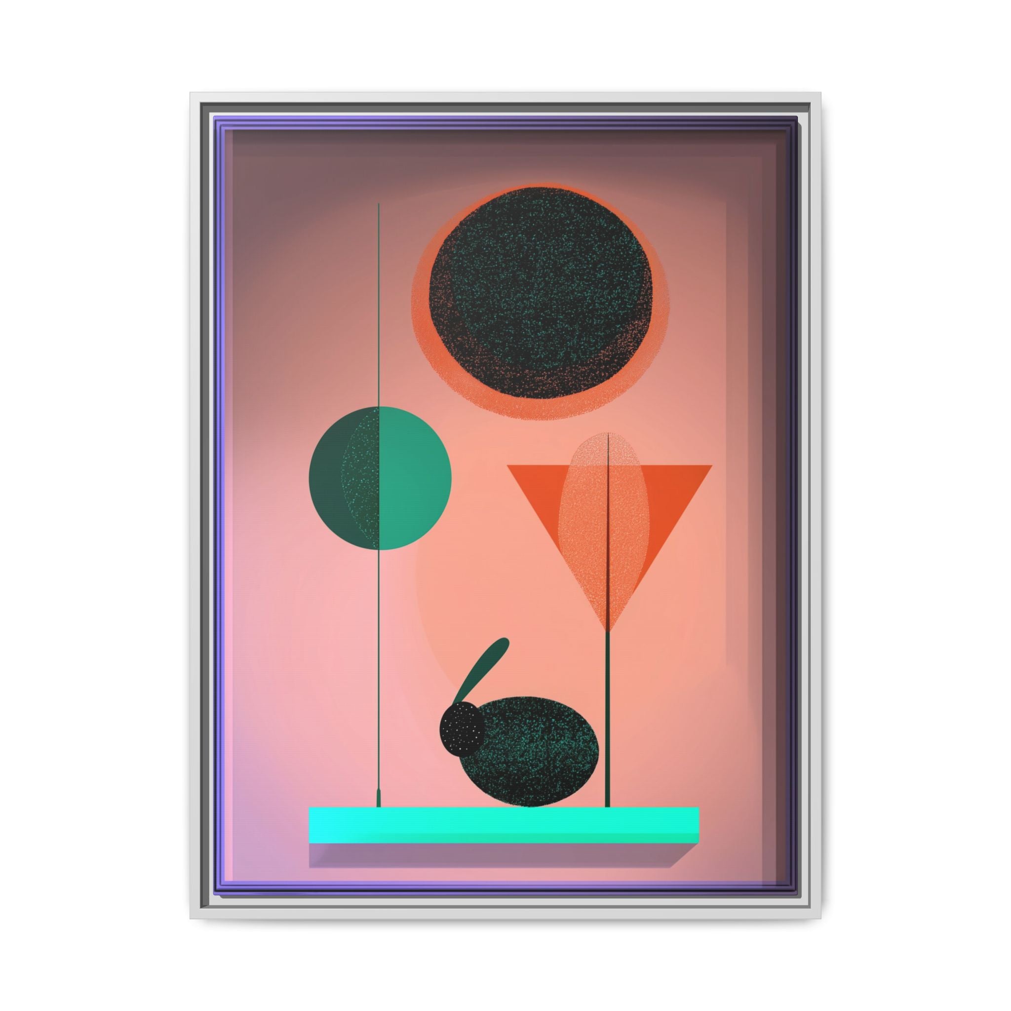 Geometric Harmony: Abstract Minimalist Composition, Organic Shapes and Color Play, Geometric Design with Teal and Orange Palette   |