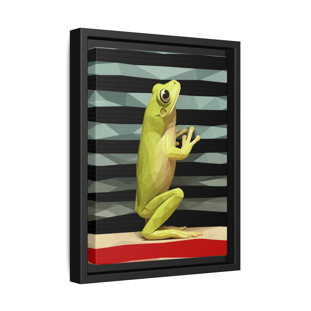 Geometric Frog Stance: Low-Poly Digital Art, Vibrant Amphibian Portrait   |  Personalized & Custom Orders Available