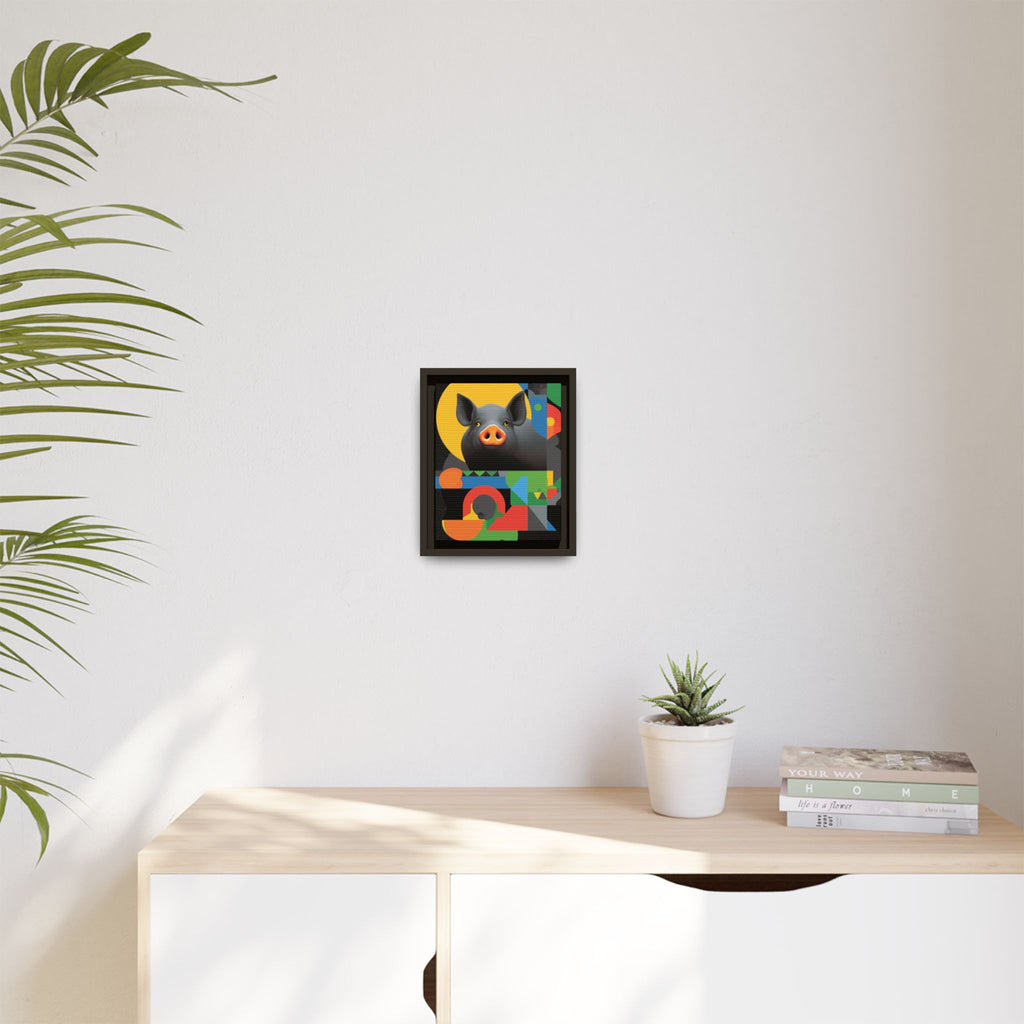 Geometric Pig Poster: Abstract Graphic Design, Colorful Modernist Composition   |    Custom Orders Available