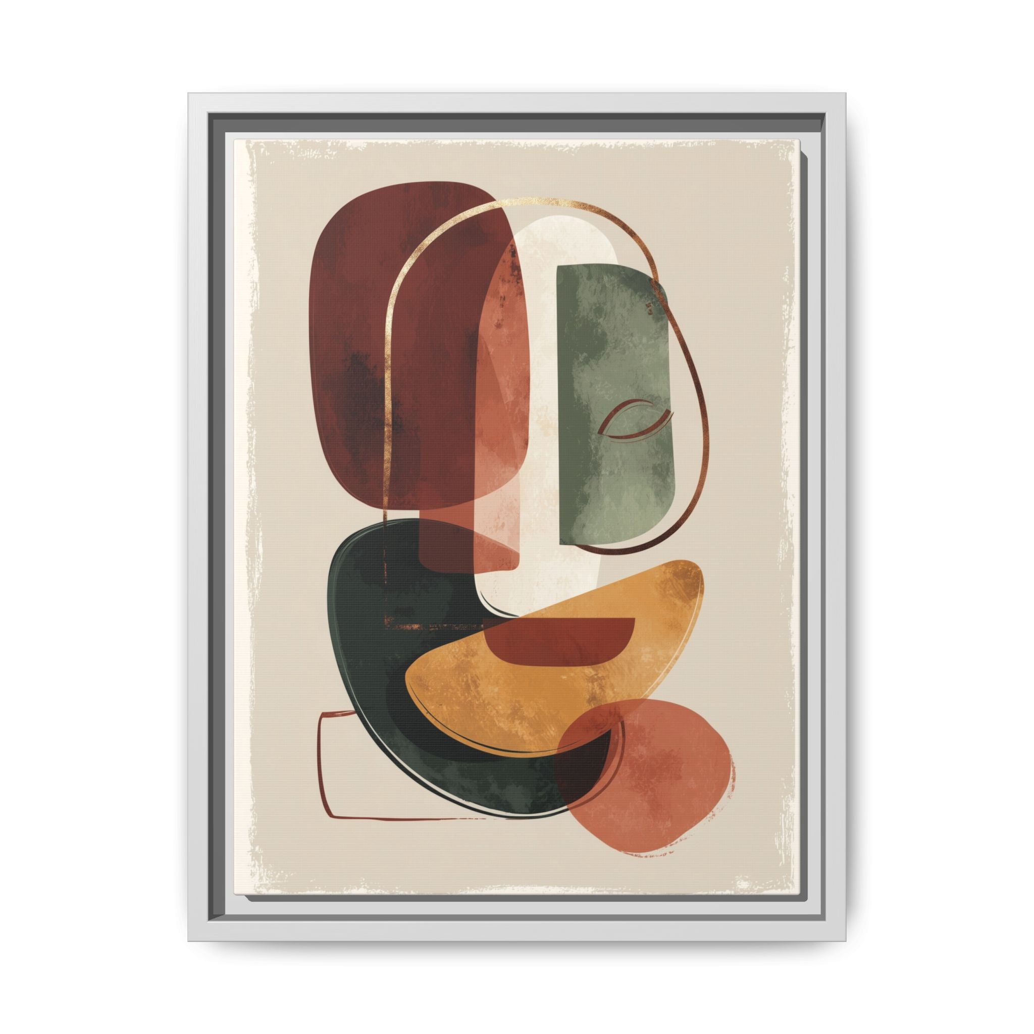 Layered Geometries: Mid-Century Modern Composition, Organic Abstract Design, Translucent Intersecting Shapes   |   Custom Orders Accepted