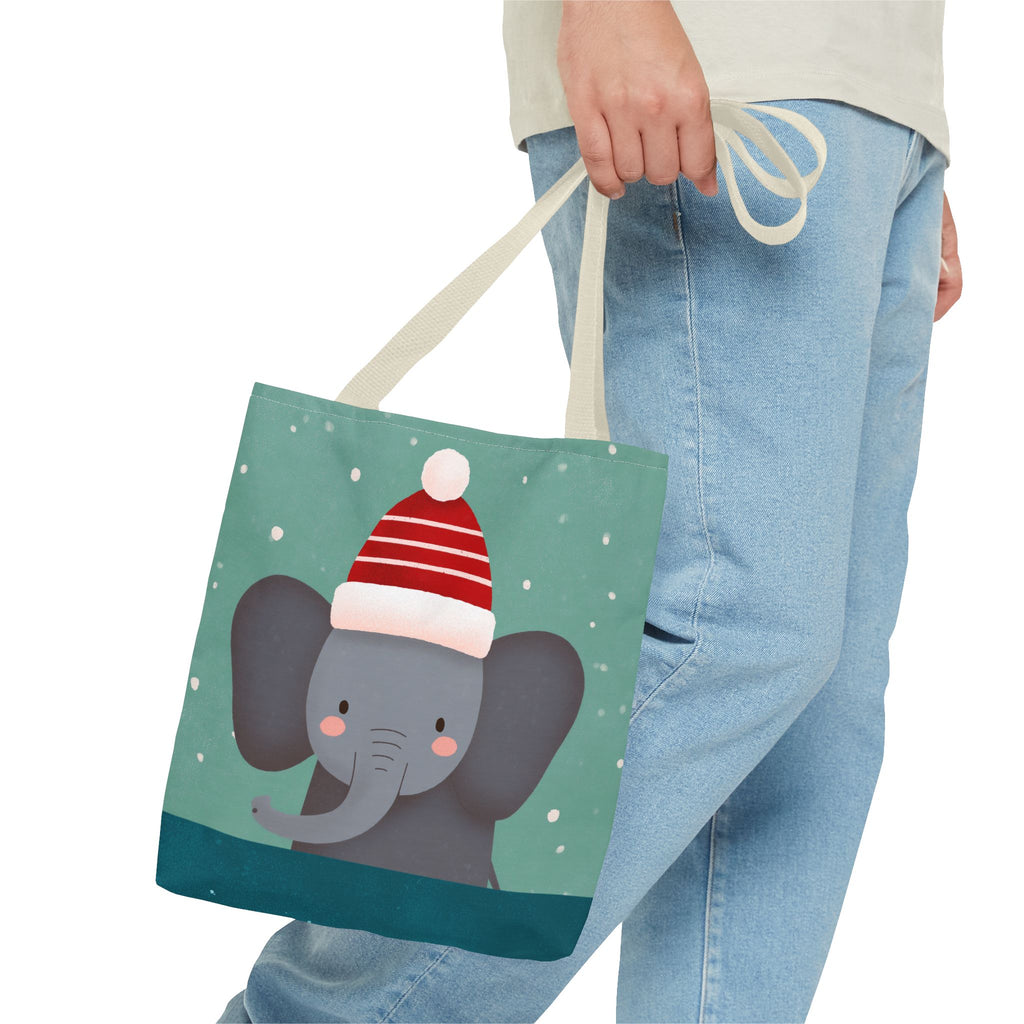 Cute Christmas Elephant Tote Bag (AOP)