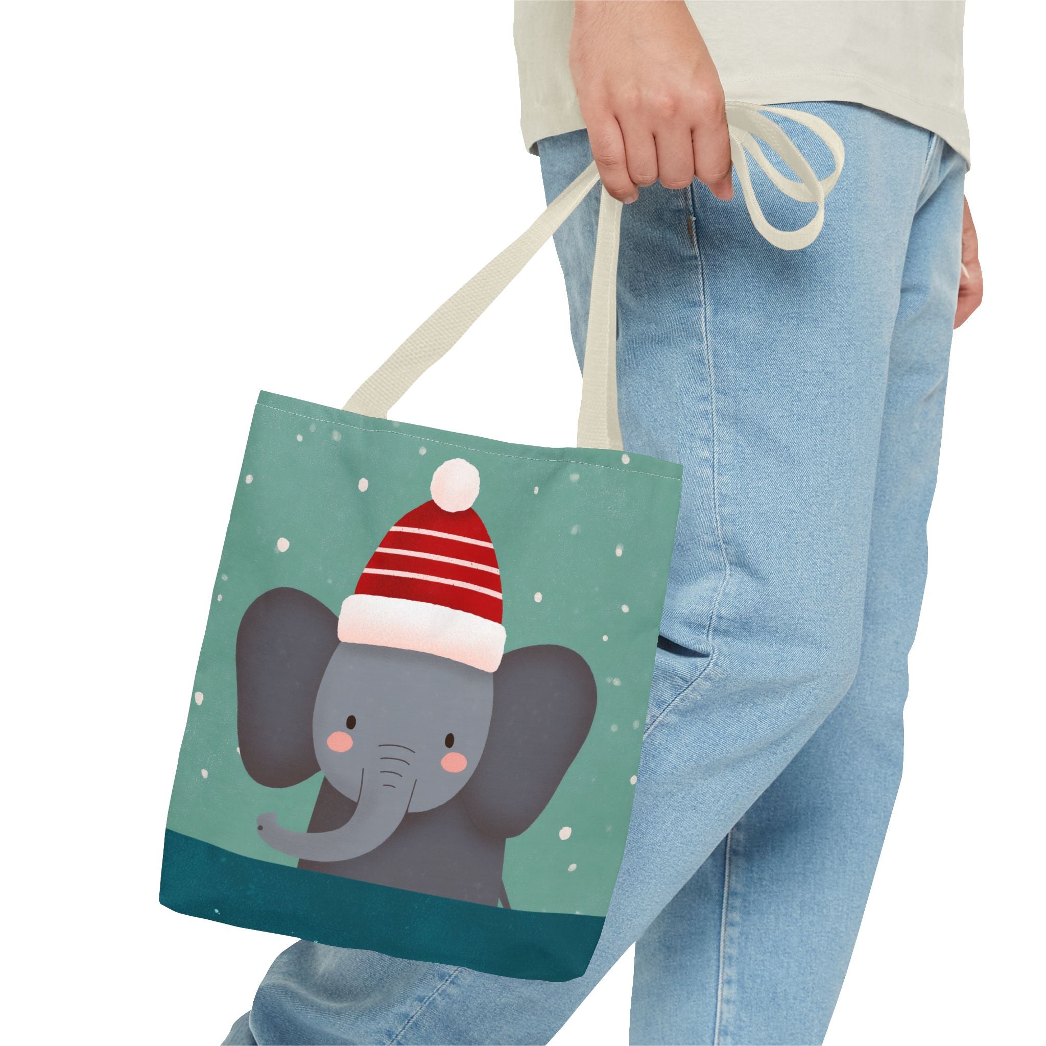 Cute Christmas Elephant Tote Bag (AOP)