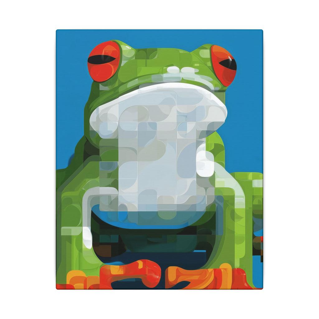 Pixelated Amphibian: Geometric Frog Design, Digital Mosaic Art   |    Custom Orders Available