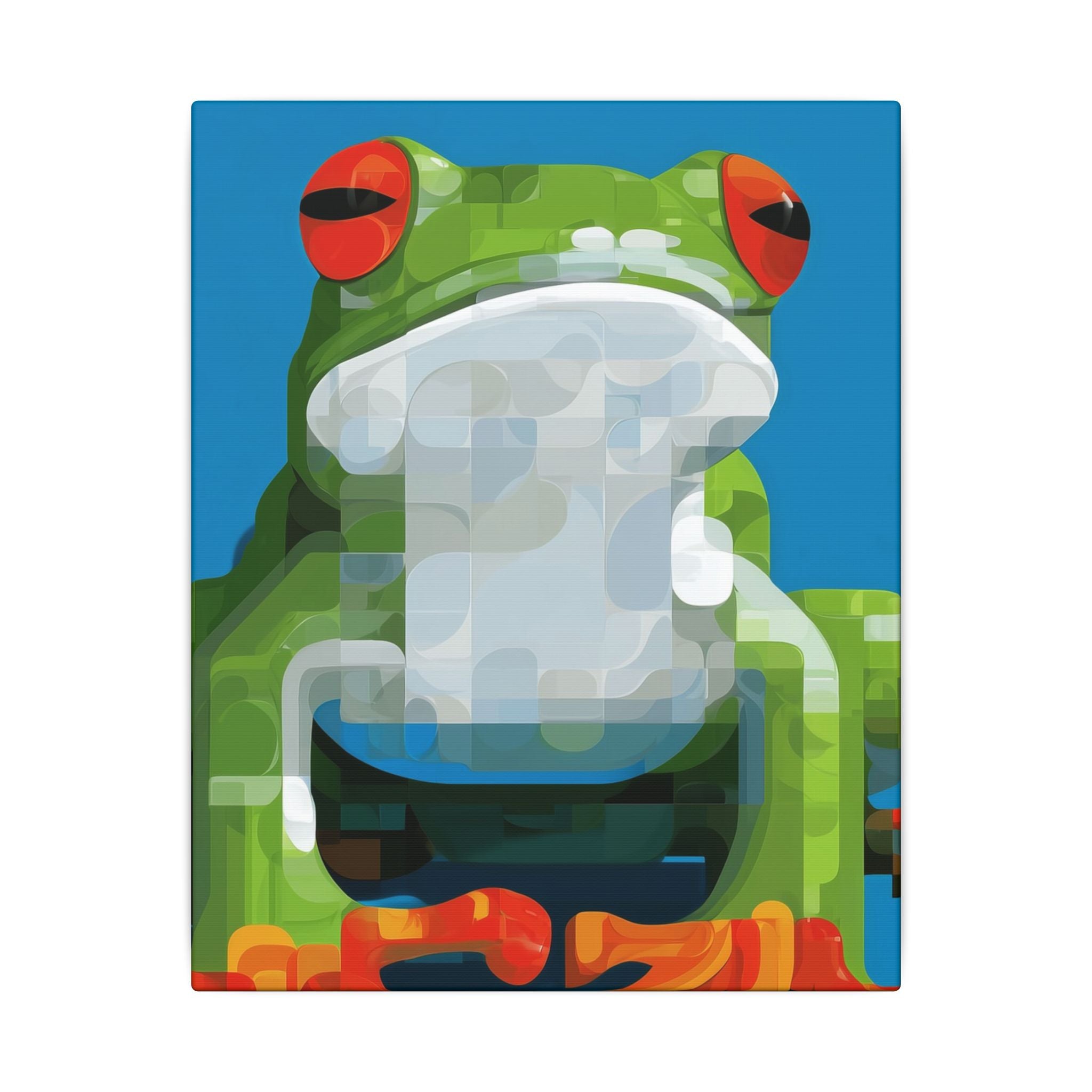 Pixelated Amphibian: Geometric Frog Design, Digital Mosaic Art   |    Custom Orders Available
