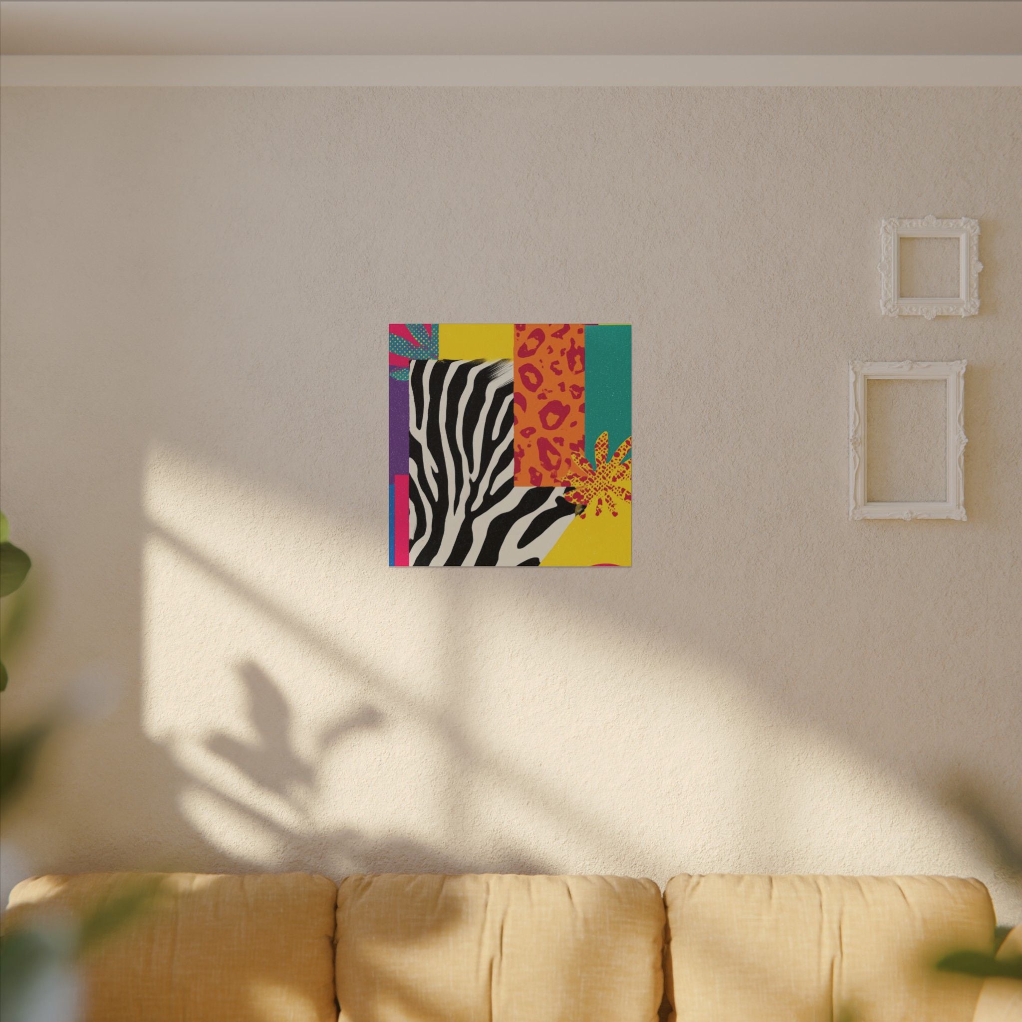 Copy of Pop Geometry: Zebra Leopard Fusion, Geometric Color Block, Modern Abstract Design   |   Custom Orders Accepted