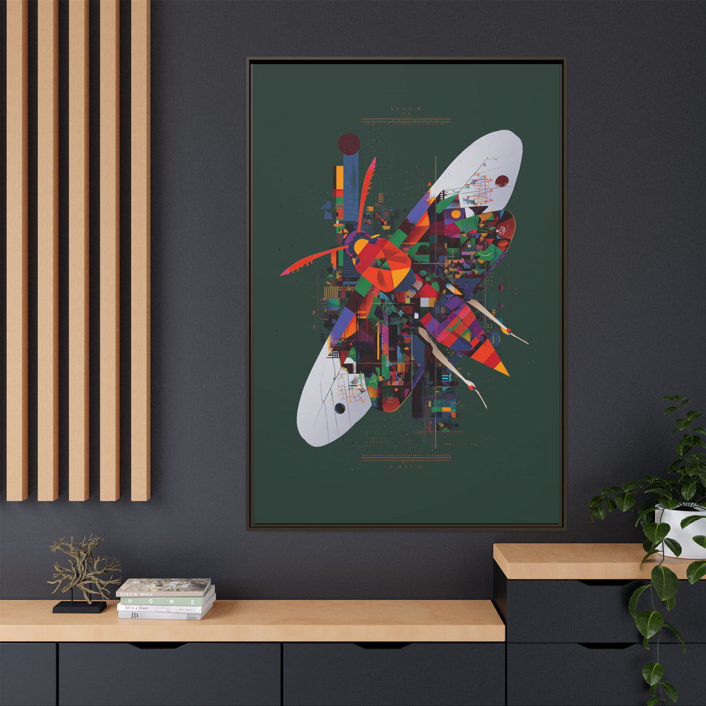 Geometric Metamorphosis Framed Print: Urban Nature Mosaic, Abstract Butterfly Fragments   |  Personalized & Custom Orders Available