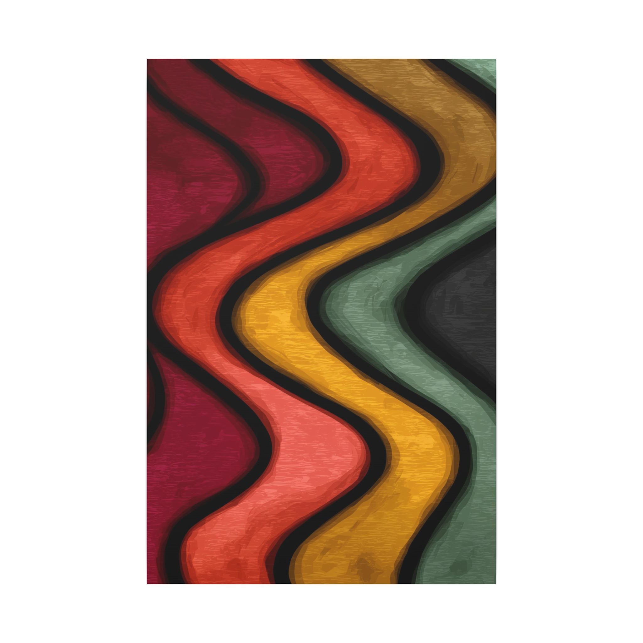 Autumnal Waves: Sinuous Organic Abstractions, Warm Color Landscape, Rhythmic Painterly Flow   |   Custom Orders Accepted