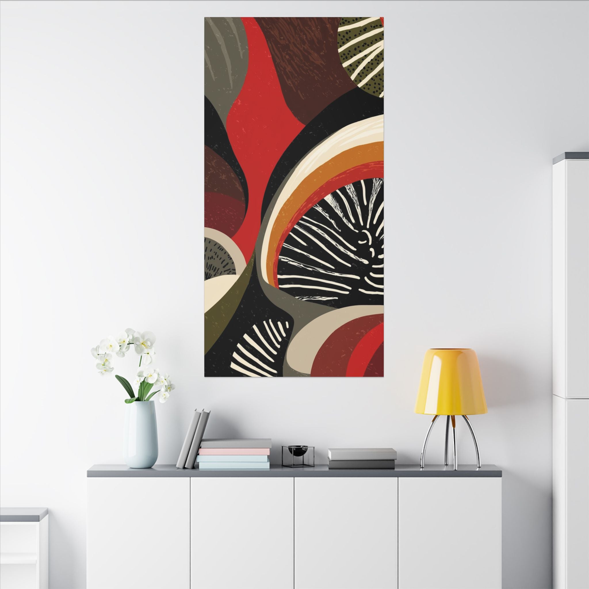 Harmonic Convergence: Organic Geometry, Mid-Century Modern Abstract, Earthy Palette Composition   |   Custom Orders Accepted
