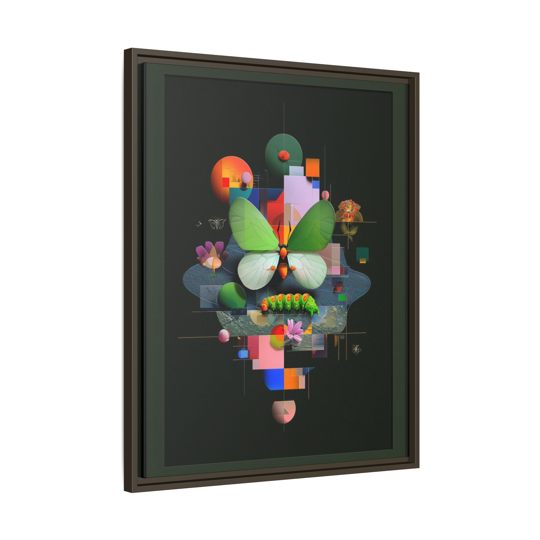 Metamorphosis Geometry Framed Print : Digital Nature Synthesis, Butterfly Abstraction   |  Personalized & Custom Orders Available