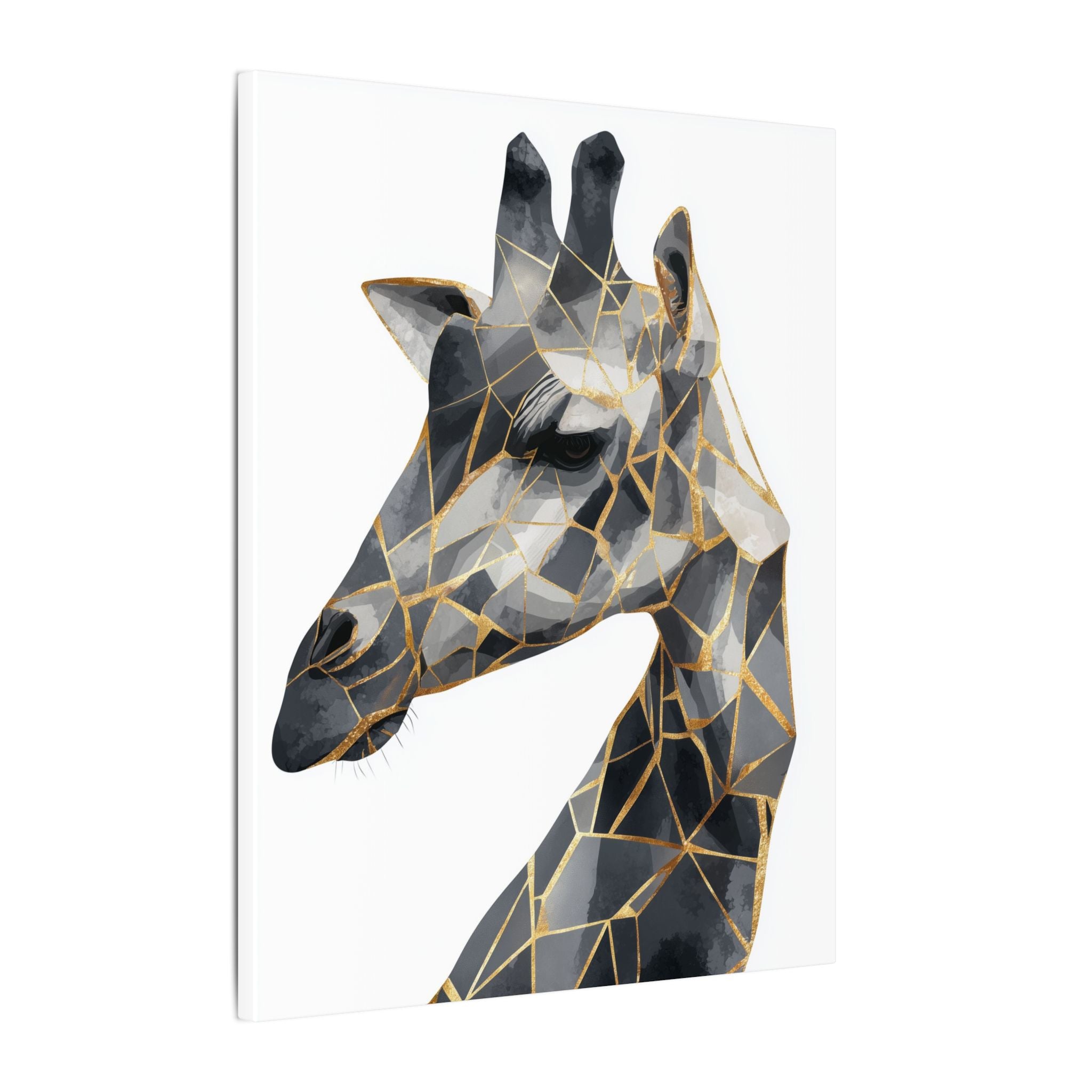 Geometric Giraffe: Modern Mosaic Art, Angular Wildlife Portrait, Monochromatic Polygon Design   |  Personalized & Custom Orders Available
