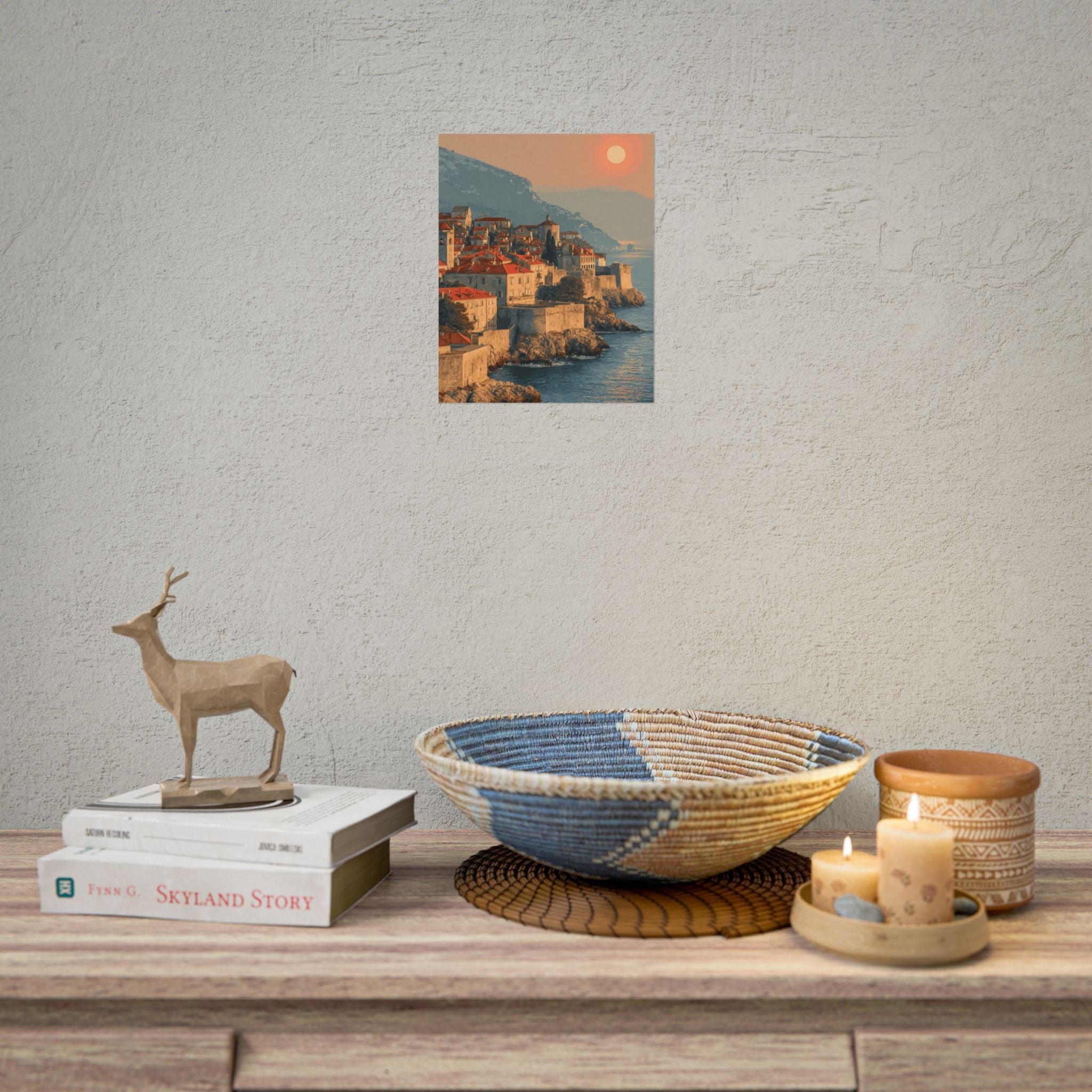 Dubrovnik's Golden Hour: Medieval Coastal Cityscape, Adriatic Sunset Panorama   |    Custom Orders Available