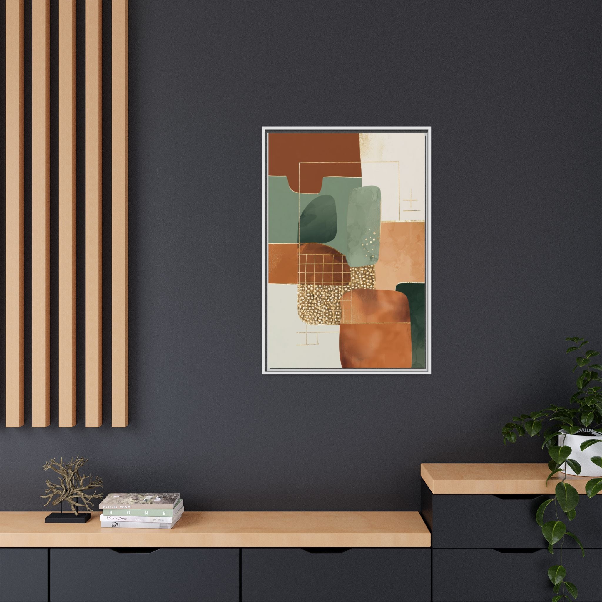 Geometric Harmony: Abstract Minimalist Art, Mid-Century Modern Design, Organic Shapes Composition   |   Custom Orders Accepted