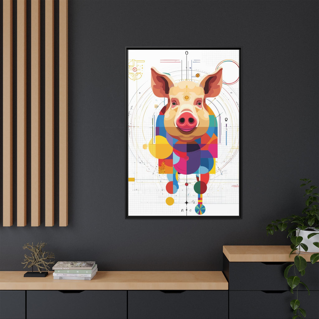 Geometric Pig: Digital Cubist Portrait, Mathematical Animal Abstraction   |    Custom Orders Available