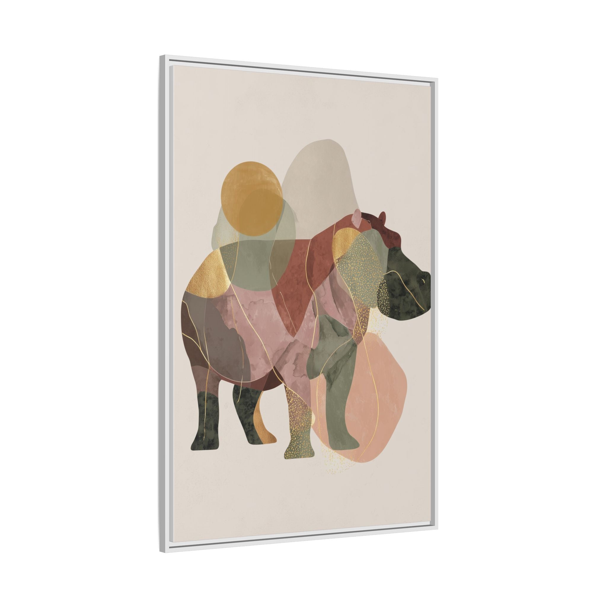 Geometric Harmony: Abstract Hippo Silhouette, Modern Minimalist Animal Art   |    Custom Orders Available