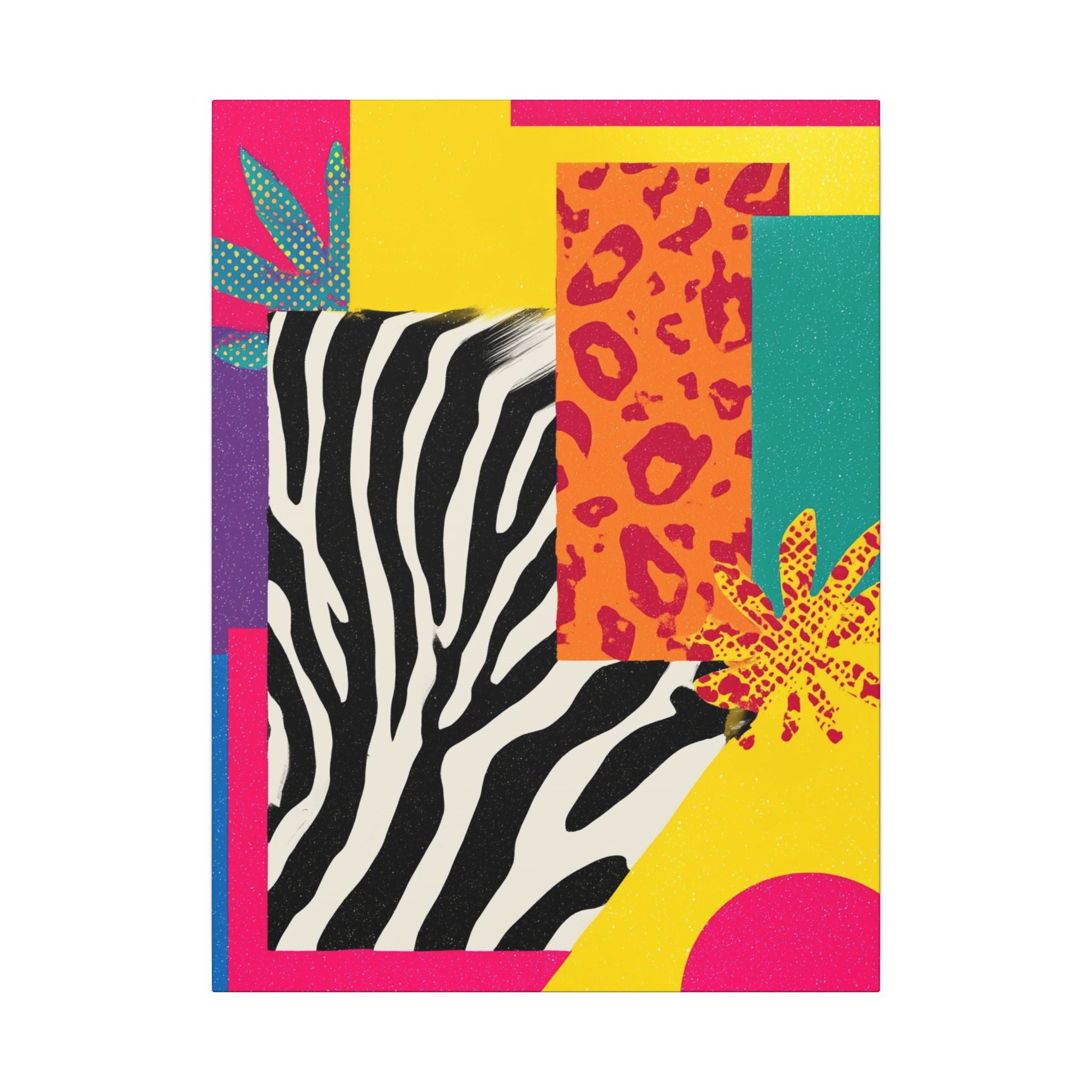 Copy of Pop Geometry: Zebra Leopard Fusion, Geometric Color Block, Modern Abstract Design   |   Custom Orders Accepted