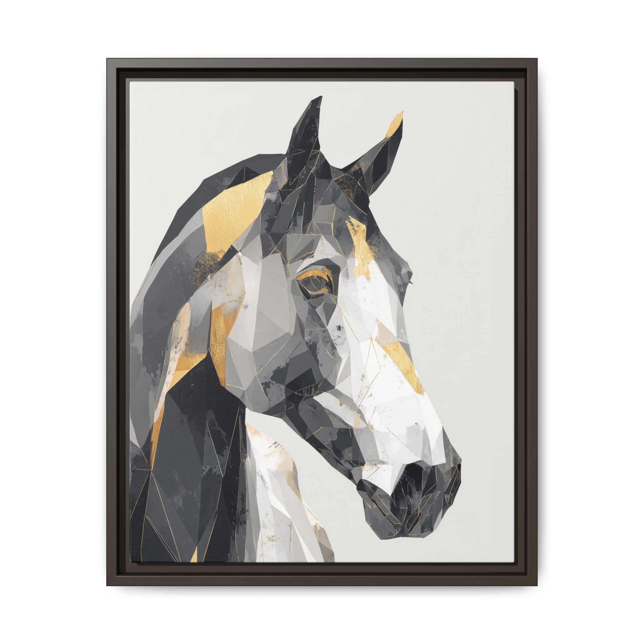 Geometric Equine Framed Print : Polygonal Horse Portrait, Modern Abstract Geometric Art   |  Personalized & Custom Orders Available