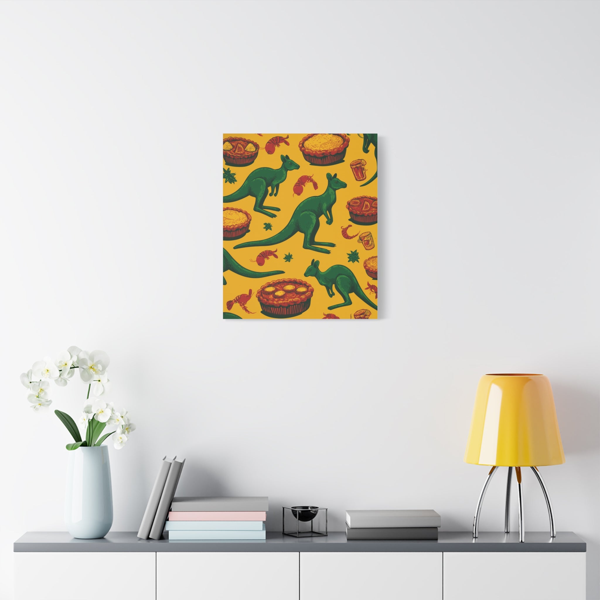 Kangaroo Canvas Wall Art, Vibrant Animal Decor, Unique Gift for Nature Lovers, Fun Kitchen Wall Hanging, Australian Themed Art