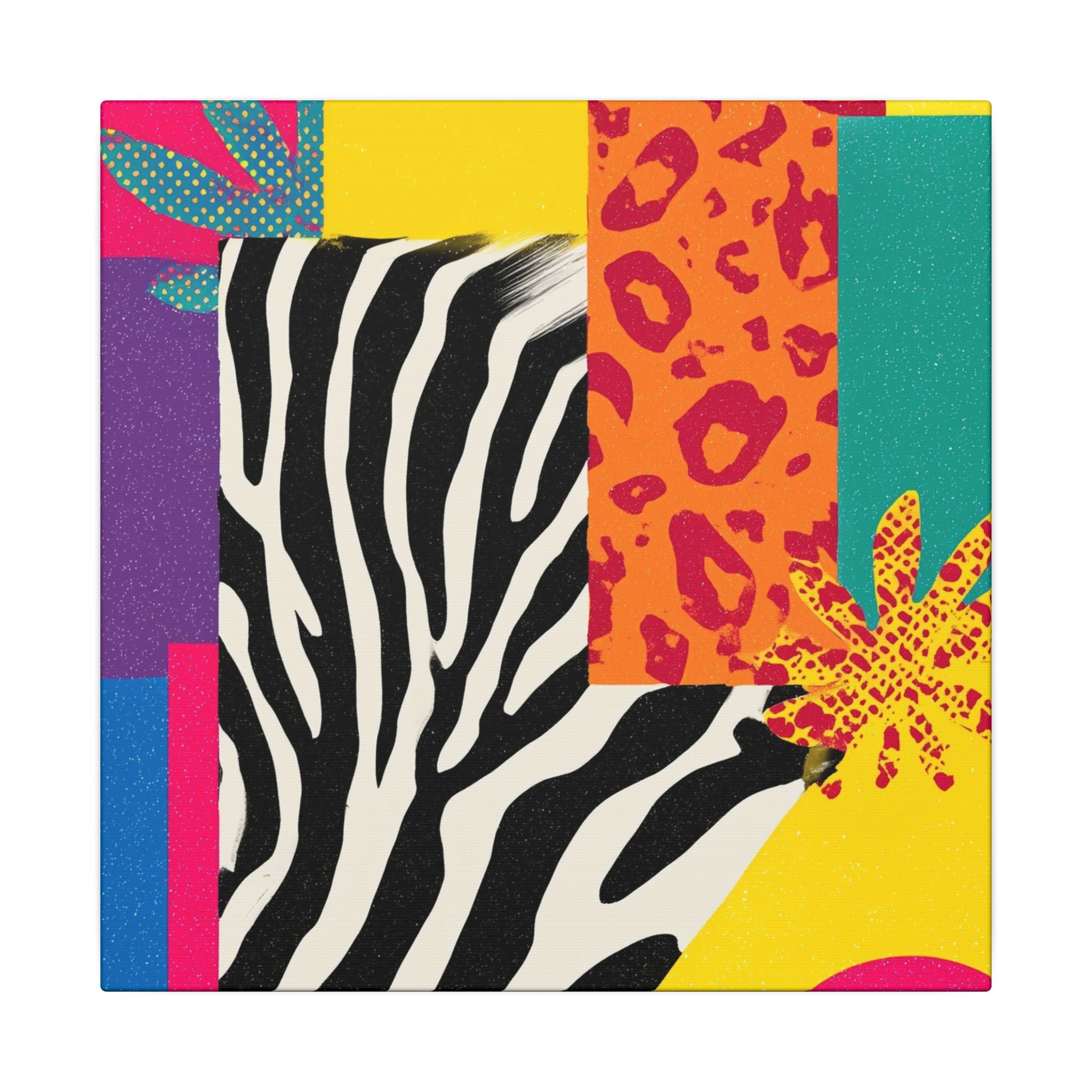 Pop Geometry: Zebra Leopard Fusion, Geometric Color Block, Modern Abstract Design   |   Custom Orders Accepted