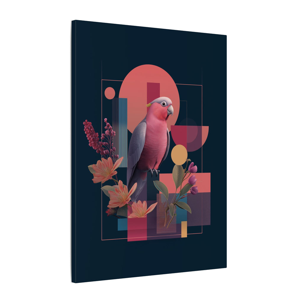 Geometric Parrot Symphony: Digital Neo-Retro Illustration, Abstract Avian Design   |    Custom Orders Available
