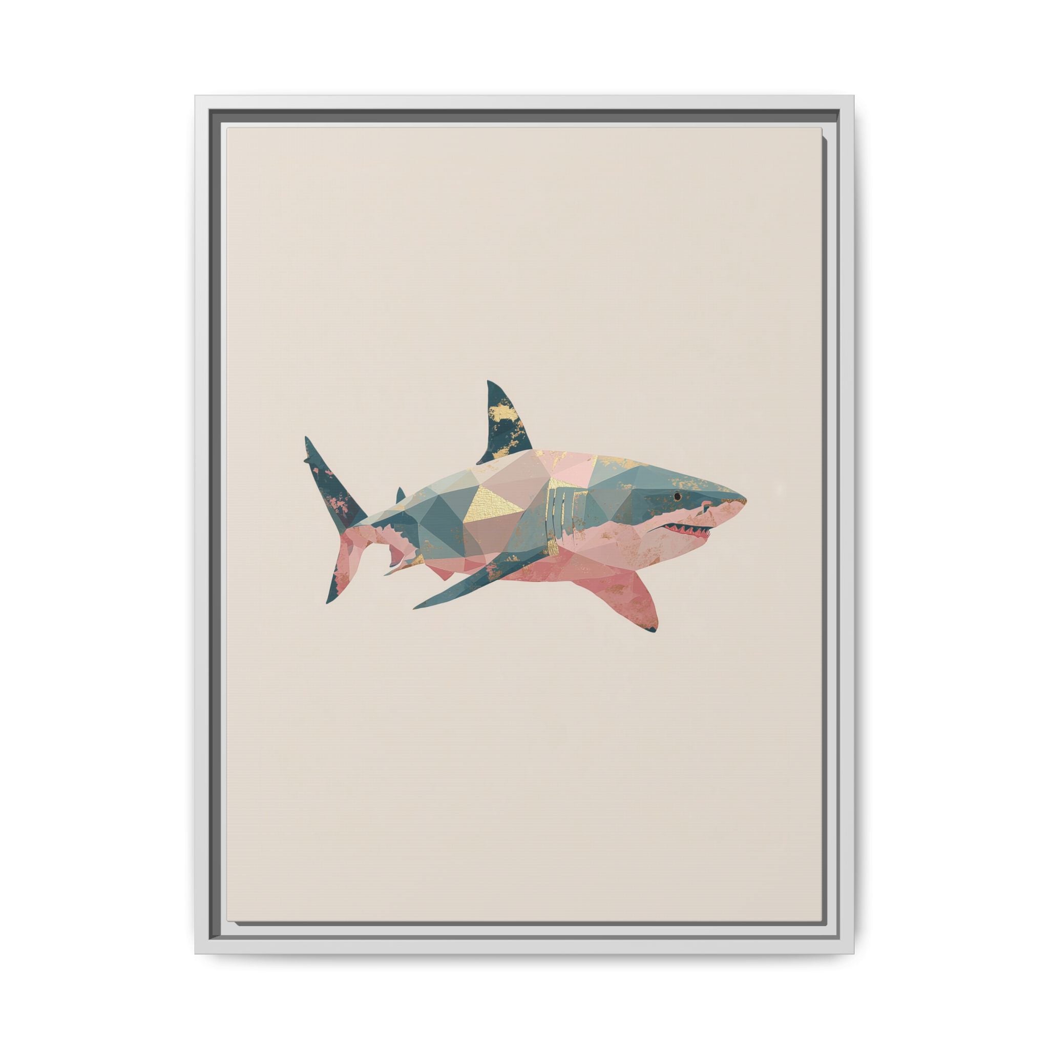 Geometric Shark Spectrum: Polygonal Marine Predator, Abstract Metallic Design   |  Personalized & Custom Orders Available